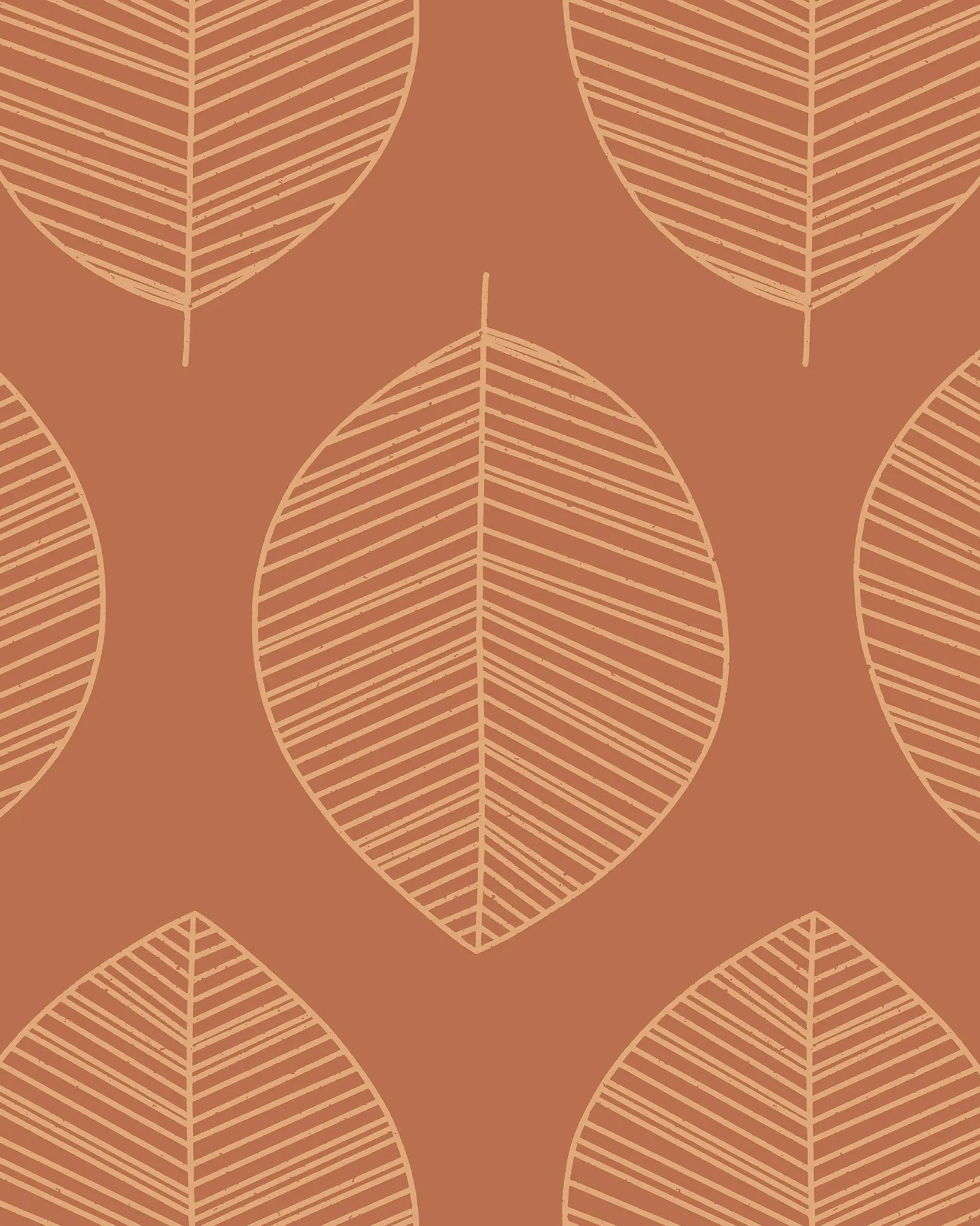 Pattern of leaf shapes on a brown background