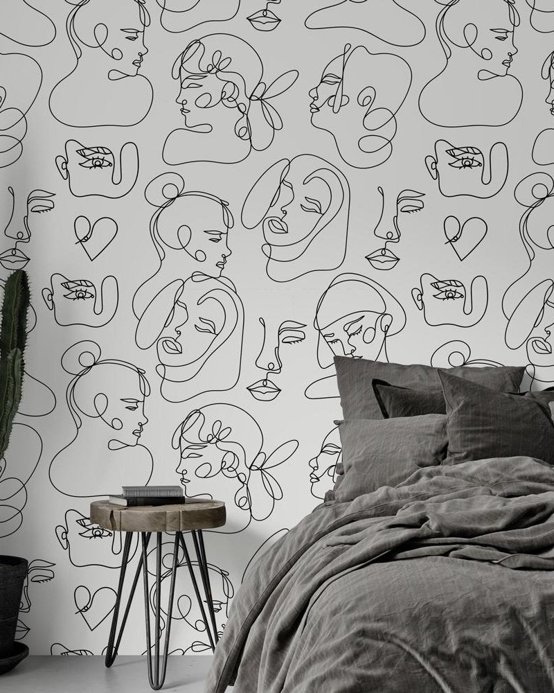 Line Elegance Peel and Stick Wallpaper, Removable Wallpaper, Traditional Wallpaper | DeccoPrint