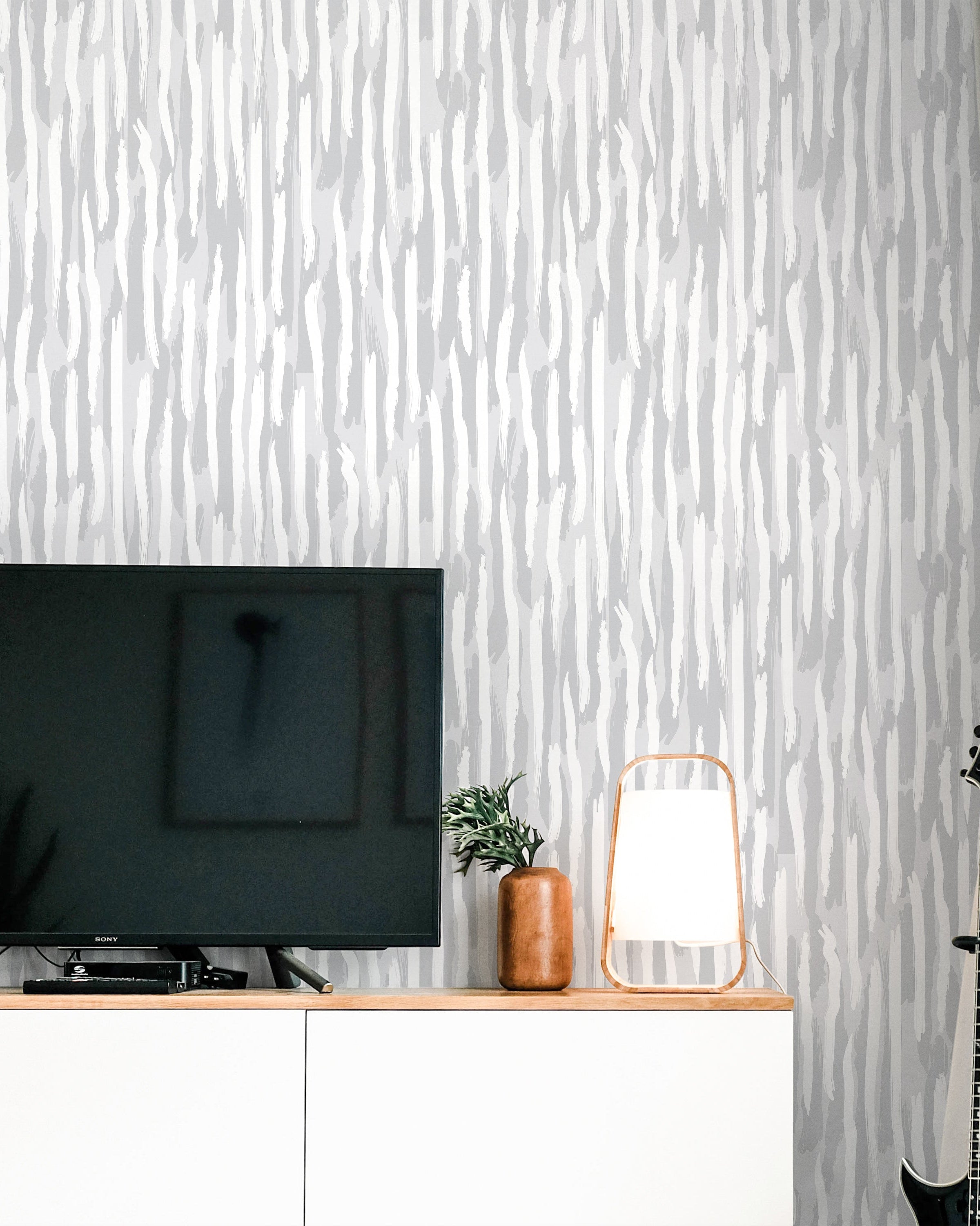 Brush Palette Peel and Stick Wallpaper, Removable Wallpaper, Traditional Wallpaper - Gray | DeccoPrint