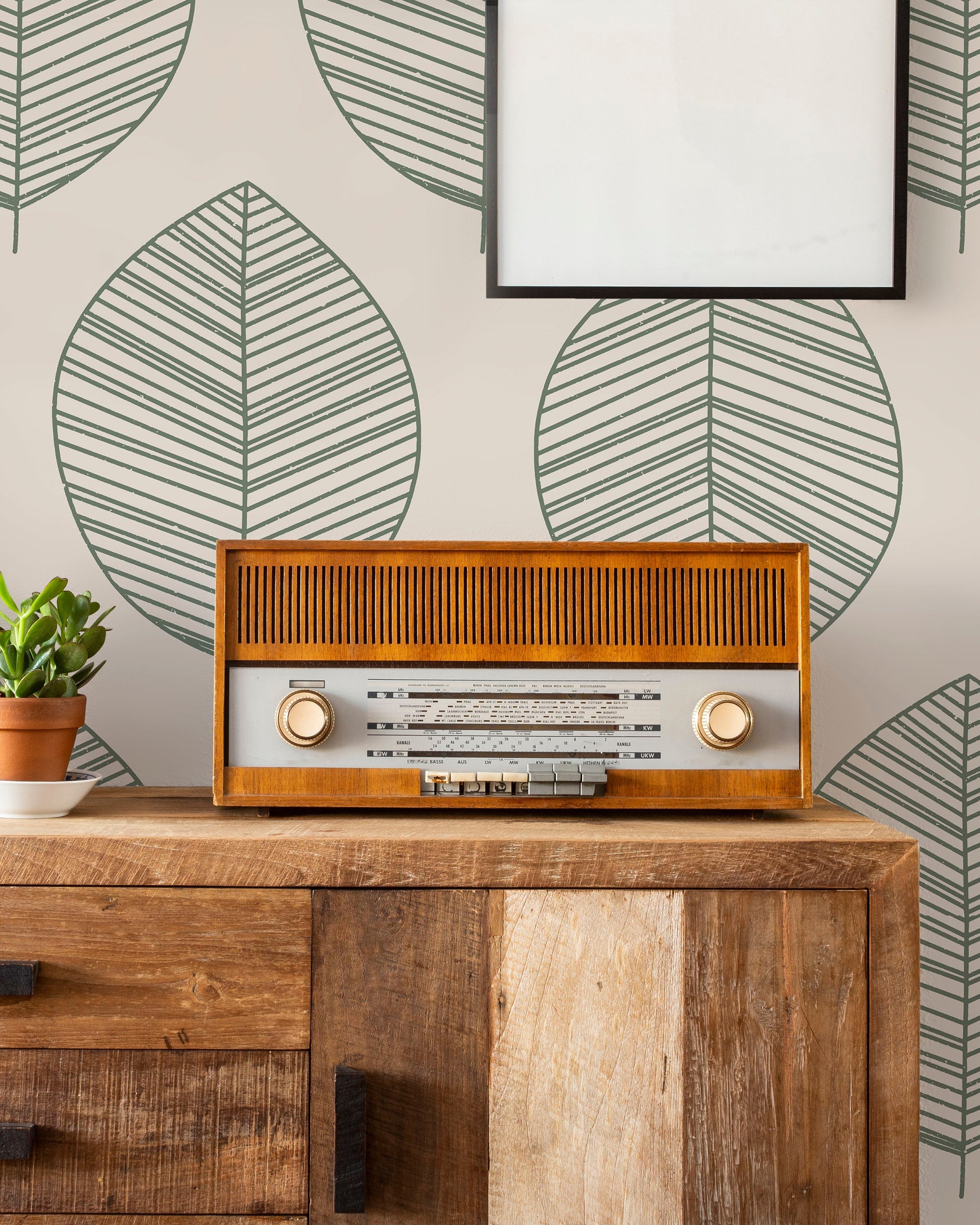 Leaf Texture Peel and Stick Wallpaper, Removable Wallpaper, Traditional Wallpaper - Sage | DeccoPrint