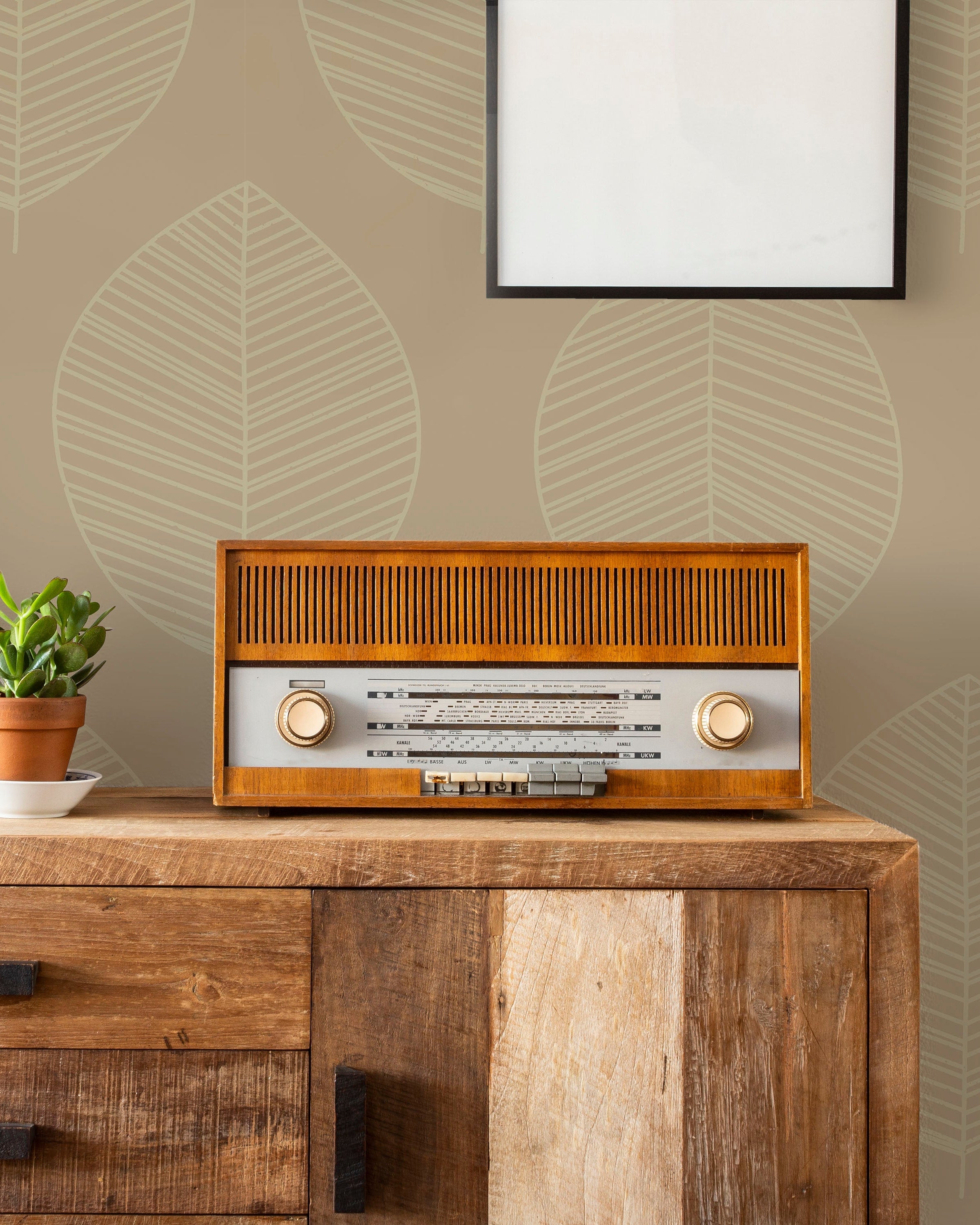 Leaf Texture Peel and Stick Wallpaper, Removable Wallpaper, Traditional Wallpaper - Brown | DeccoPrint