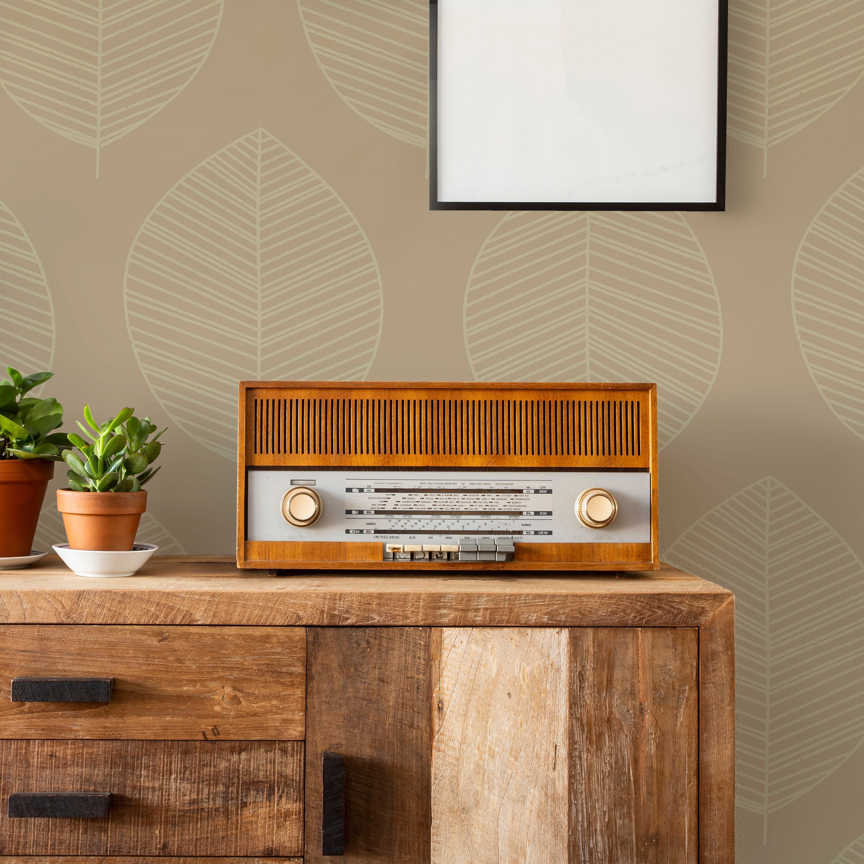 Leaf Texture Peel and Stick Wallpaper, Removable Wallpaper, Traditional Wallpaper - Brown | DeccoPrint