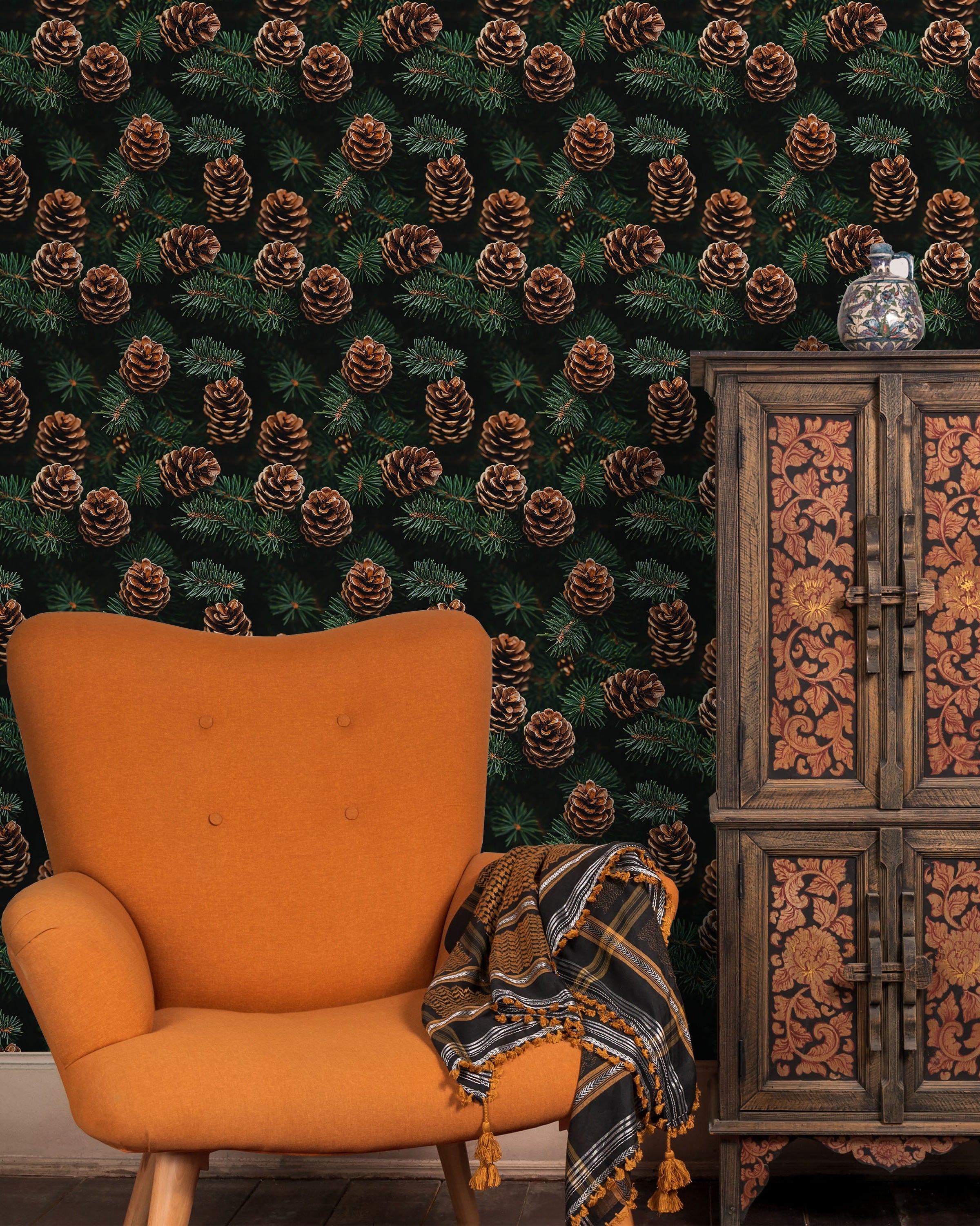 Lush Pines Peel and Stick Wallpaper, Removable Wallpaper, Traditional Wallpaper | DeccoPrint