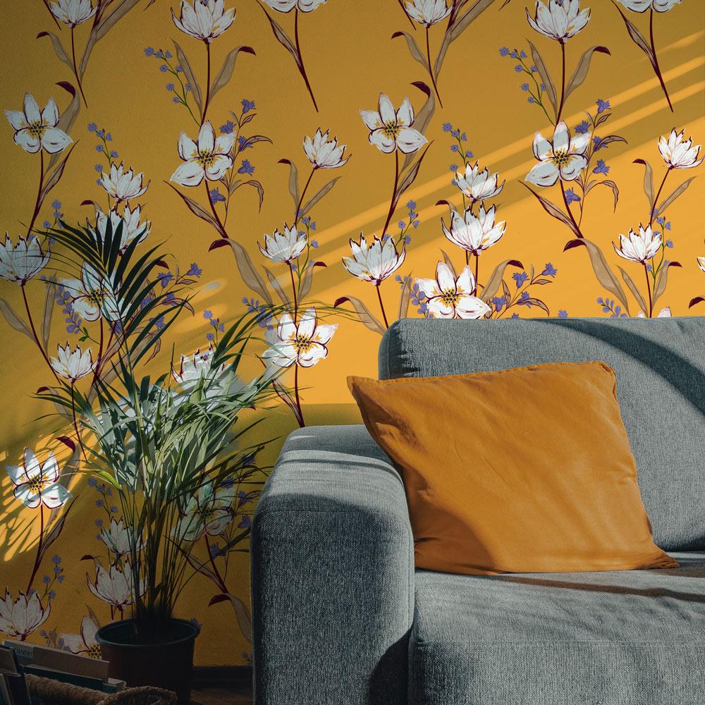 Magnolias in The Sun Peel and Stick Wallpaper, Removable Wallpaper, Traditional Wallpaper | DeccoPrint