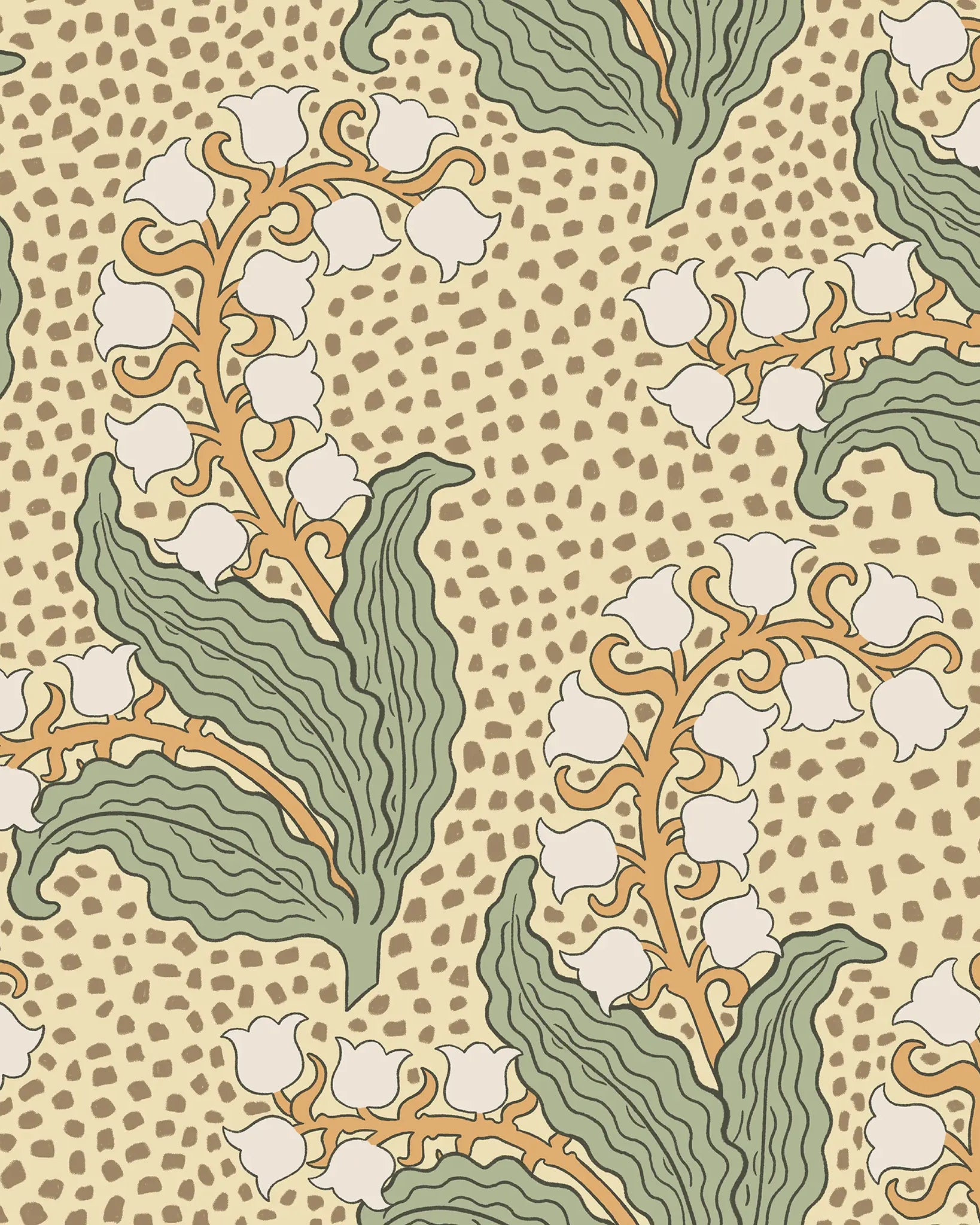 Maurice Pillard Verneuil x Lily of the Valley Peel and Stick Wallpaper, Removable Wallpaper, Traditional Wallpaper | DeccoPrint