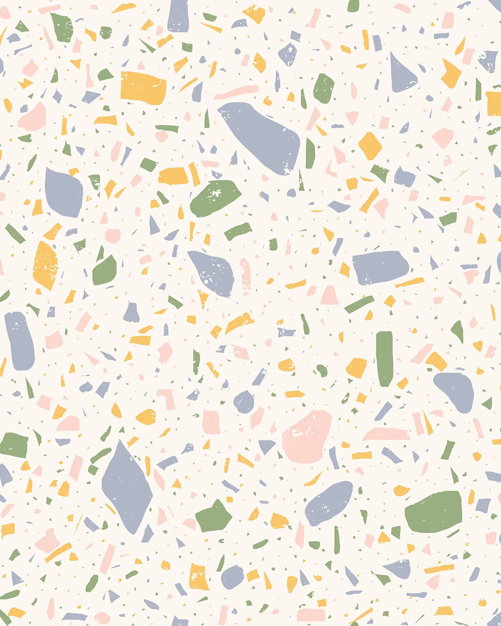 Colorful terrazzo pattern on a white background