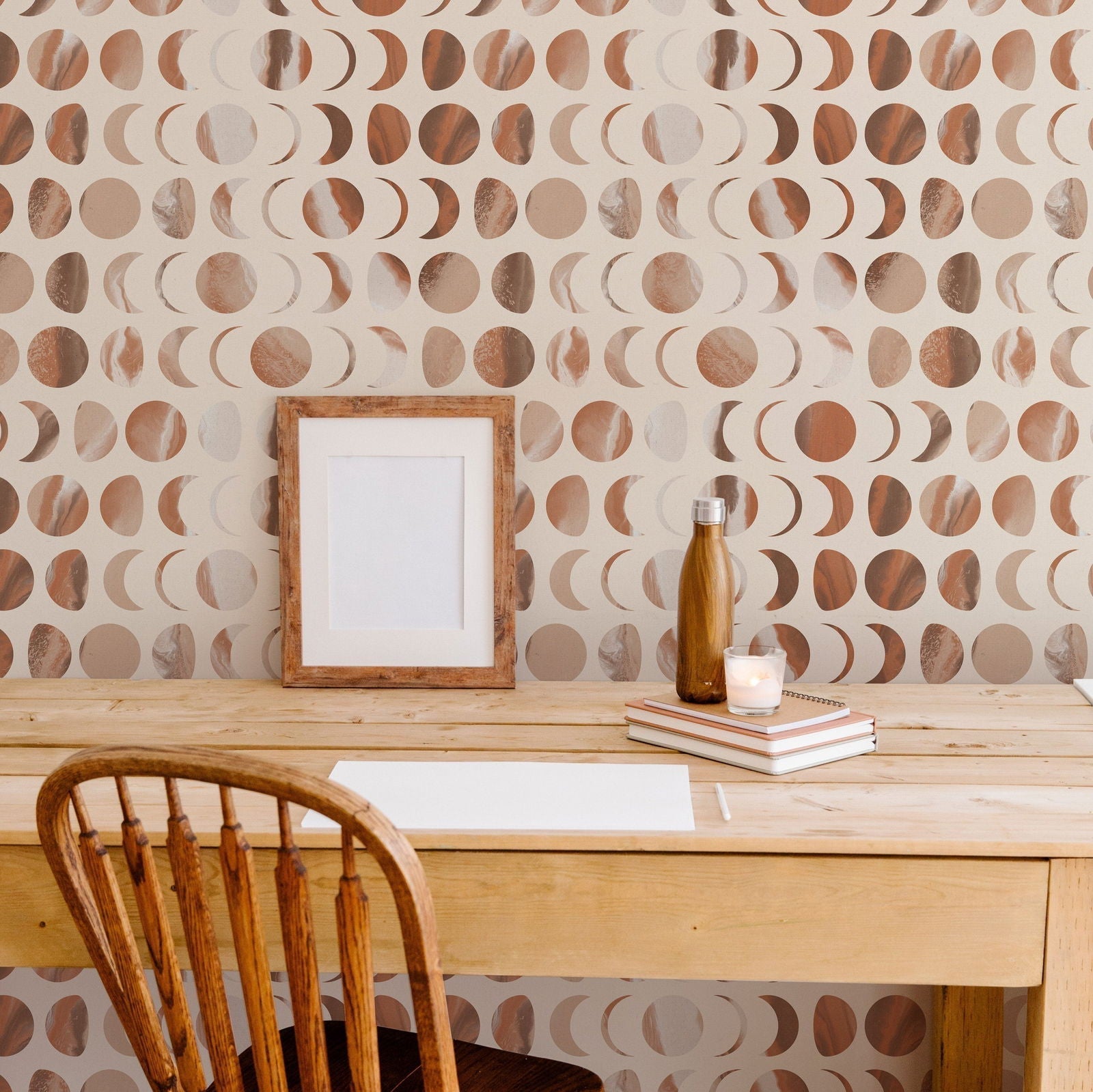 Moon Phases Peel and Stick Wallpaper, Removable Wallpaper, Traditional Wallpaper | DeccoPrint