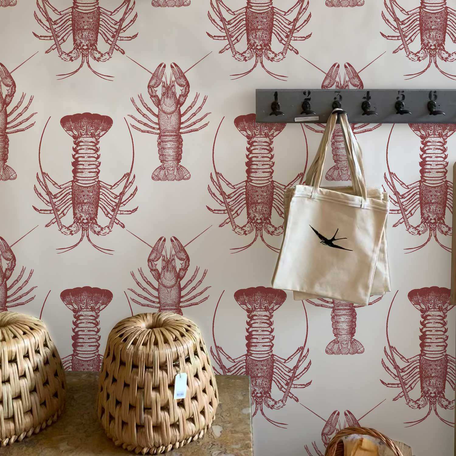My Lobster Peel and Stick Wallpaper, Removable Wallpaper, Traditional Wallpaper | DeccoPrint