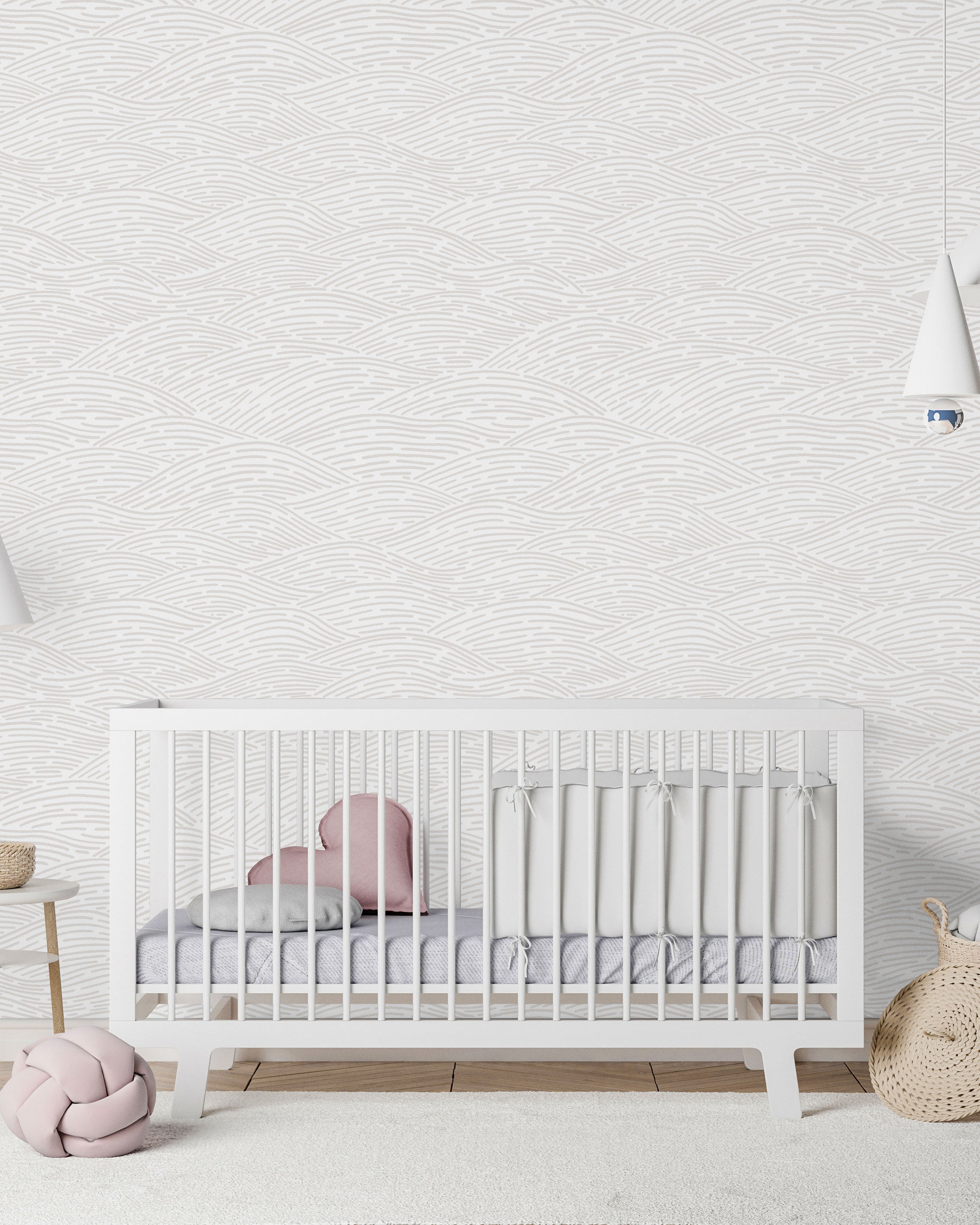 Calm Waves Peel and Stick Wallpaper, Removable Wallpaper, Traditional Wallpaper - Sand Beige | DeccoPrint