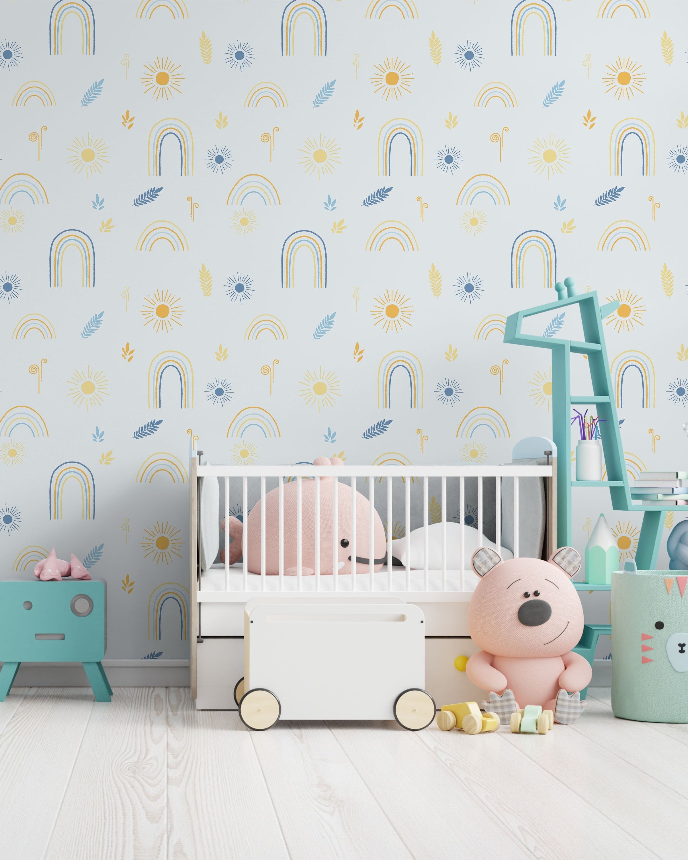 Child's Dreams Peel and Stick Wallpaper, Removable Wallpaper, Traditional Wallpaper - Pale Blue | DeccoPrint