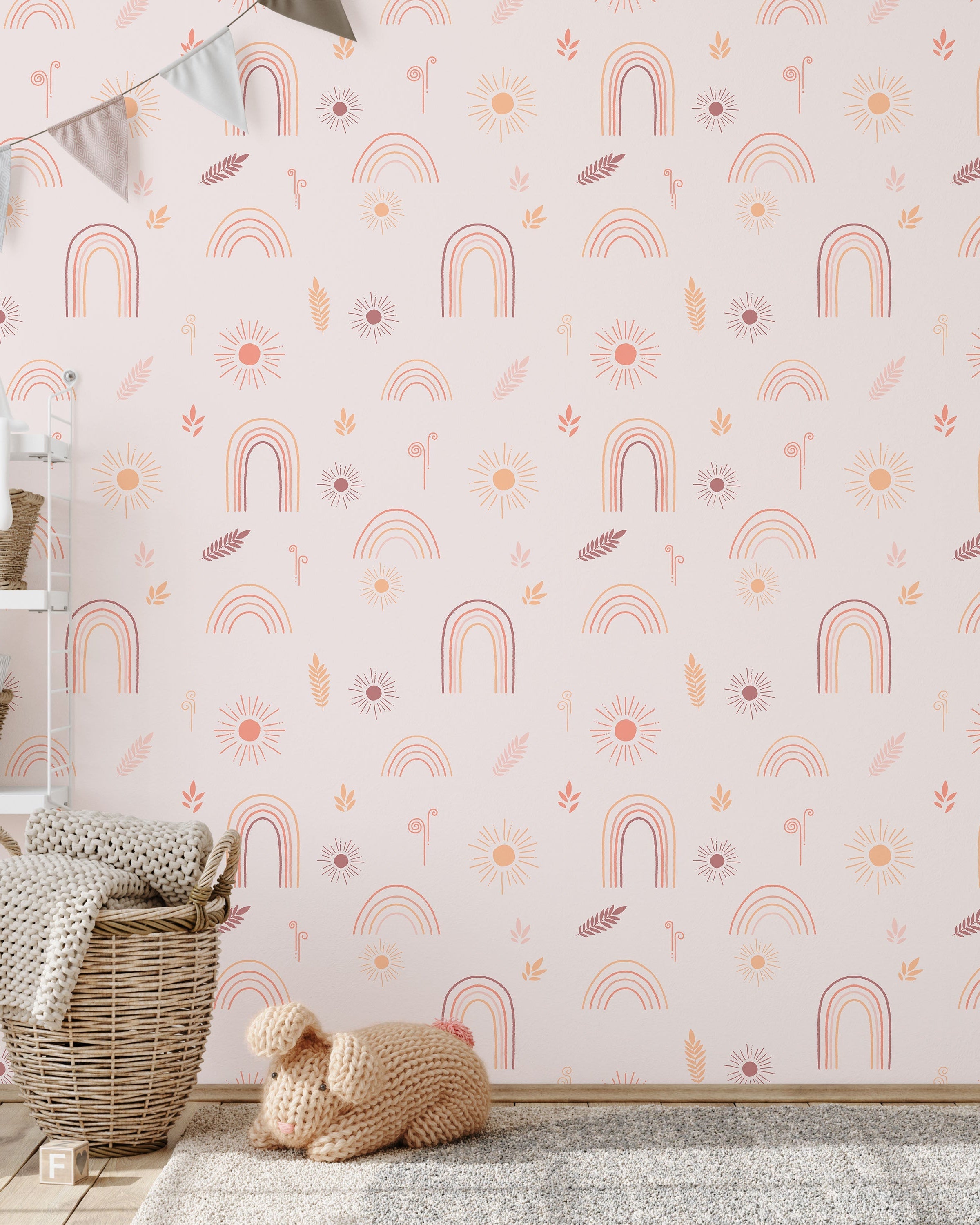 Child's Dreams Peel and Stick Wallpaper, Removable Wallpaper, Traditional Wallpaper - Dusty Pink | DeccoPrint