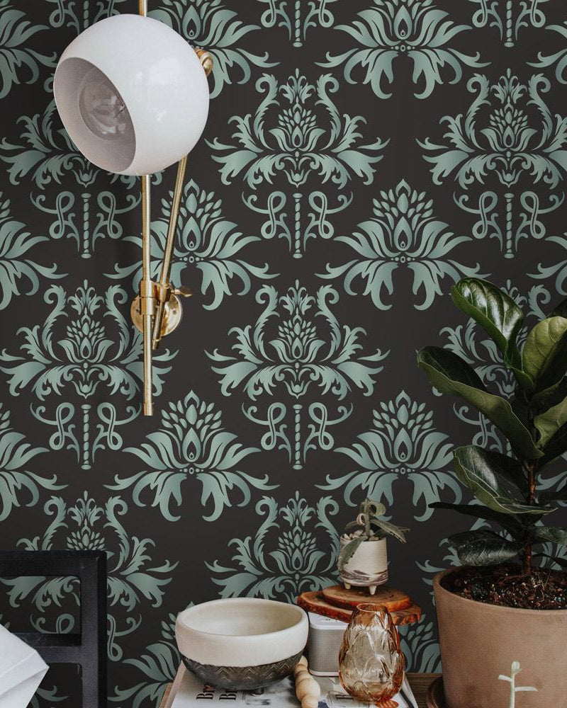 Old-school Damask Peel and Stick Wallpaper, Removable Wallpaper, Traditional Wallpaper | DeccoPrint