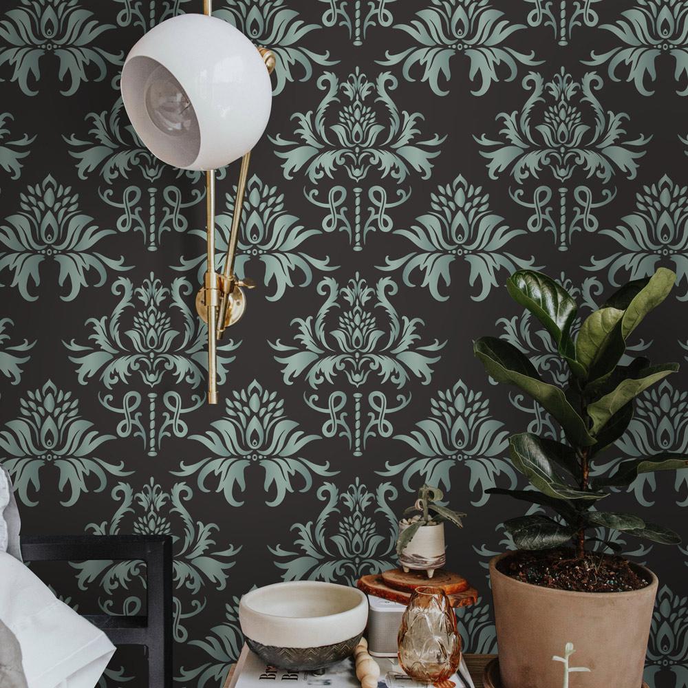 Old-school Damask Peel and Stick Wallpaper, Removable Wallpaper, Traditional Wallpaper | DeccoPrint