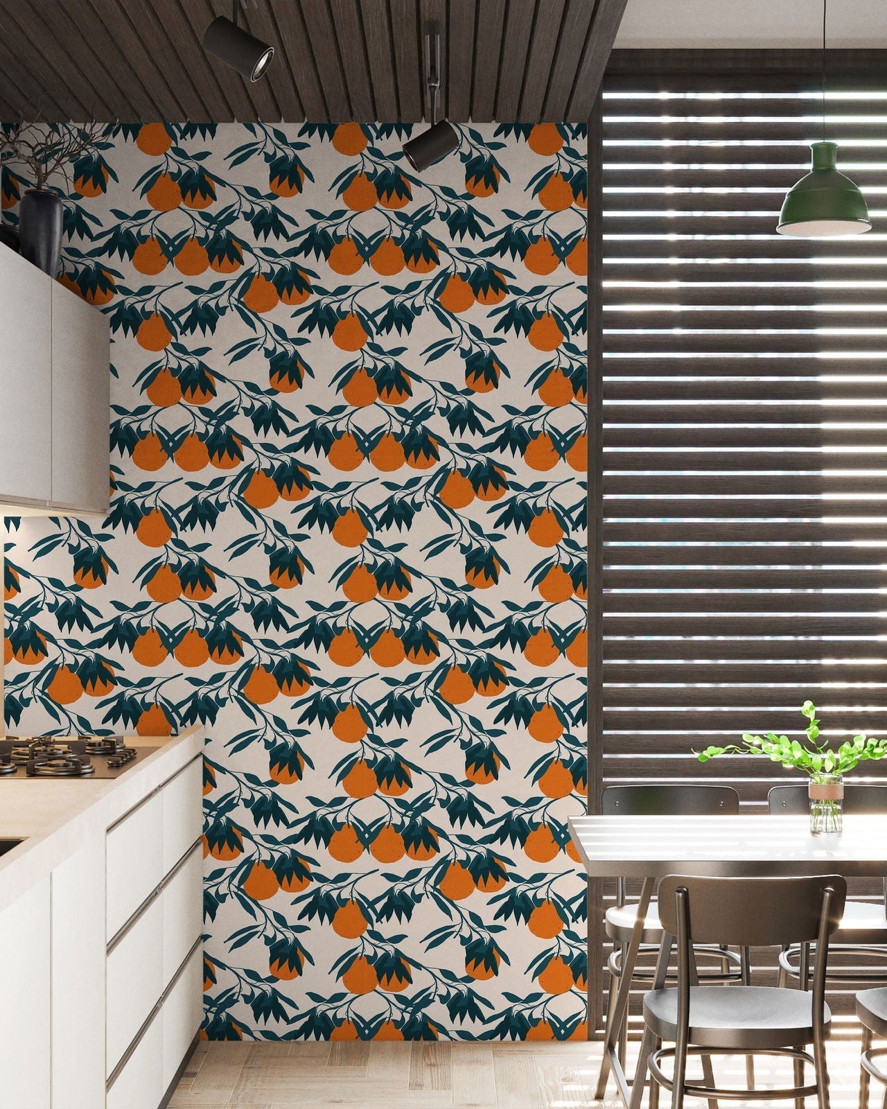Orange Tree Peel and Stick Wallpaper, Removable Wallpaper, Traditional Wallpaper | DeccoPrint