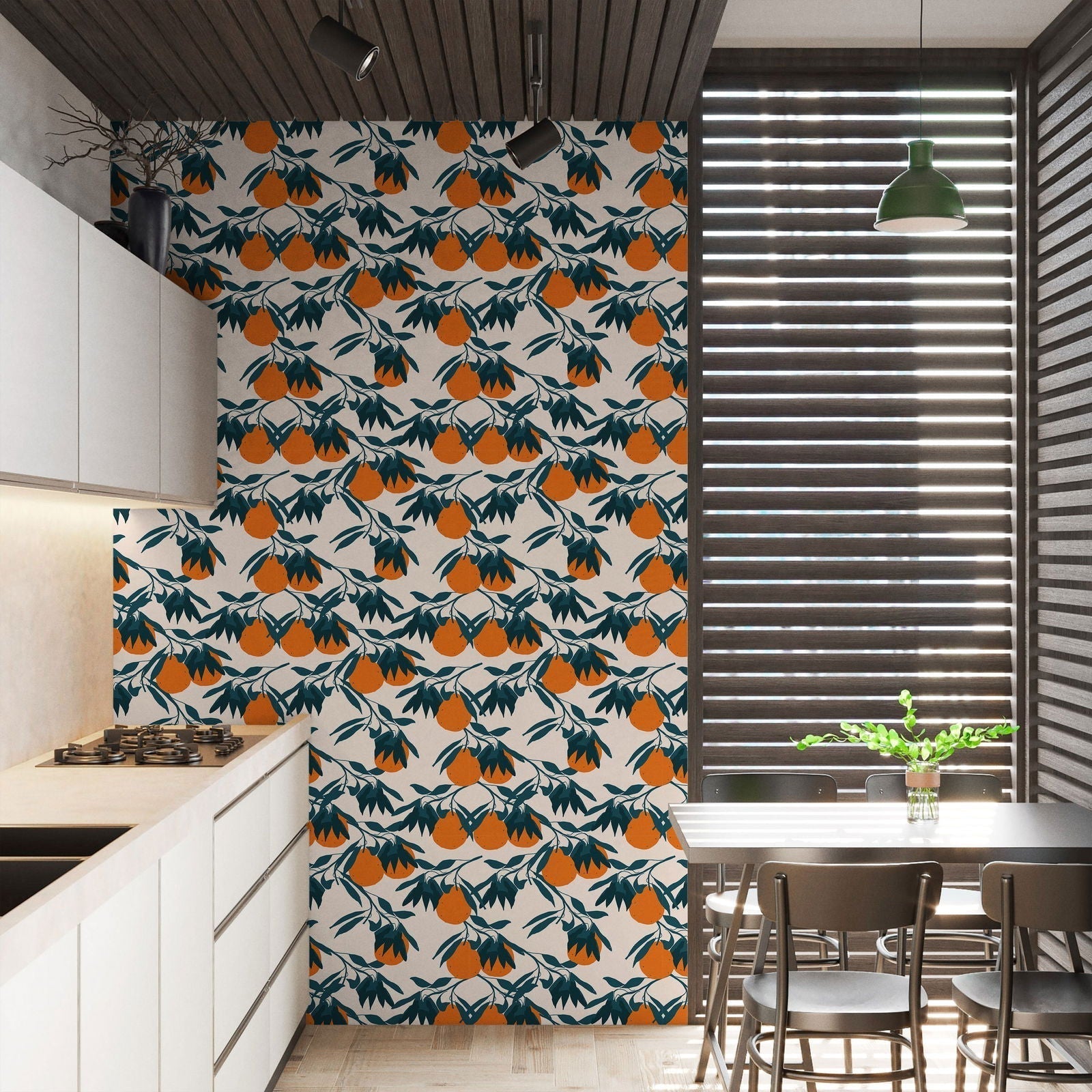 Orange Tree Peel and Stick Wallpaper, Removable Wallpaper, Traditional Wallpaper | DeccoPrint