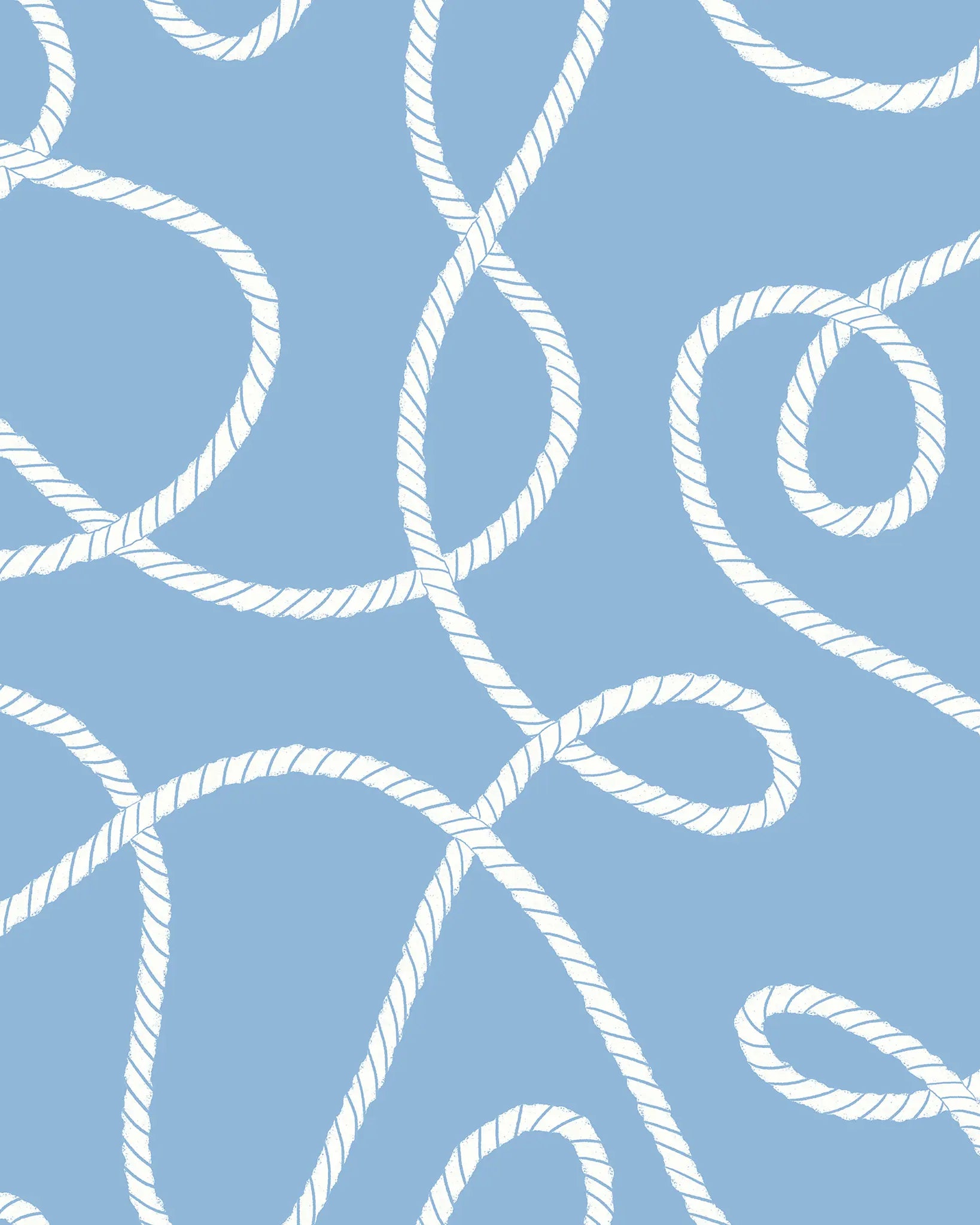 White rope pattern on a blue background
