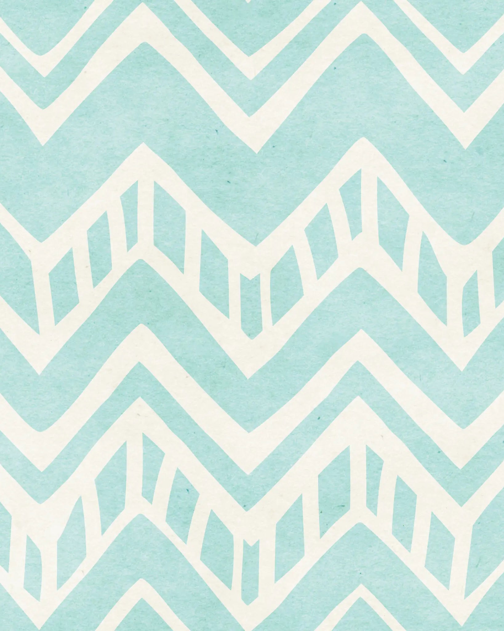 Pattern of white chevrons on a light blue background