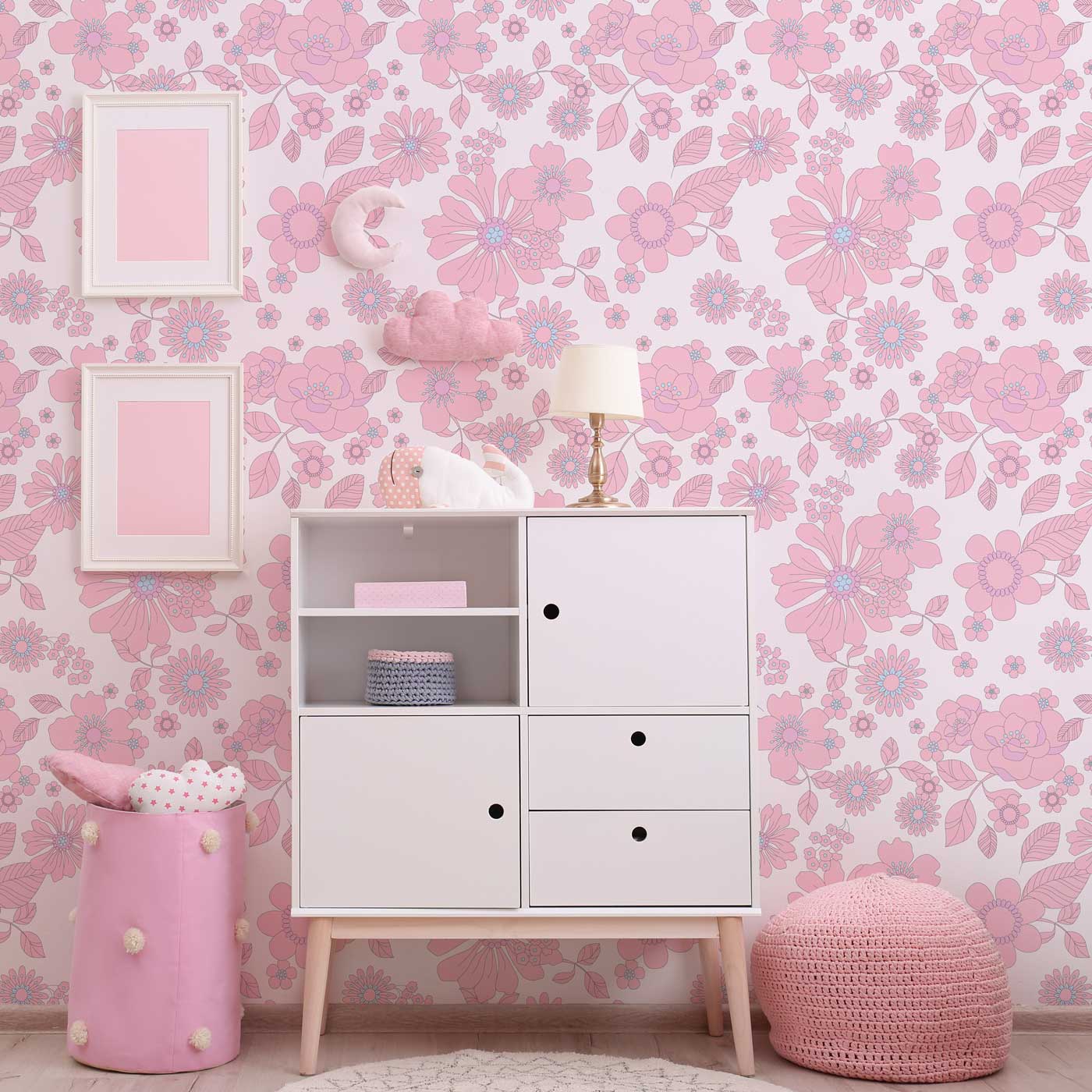 Blush Petals Peel and Stick Wallpaper, Removable Wallpaper, Traditional Wallpaper | DeccoPrint