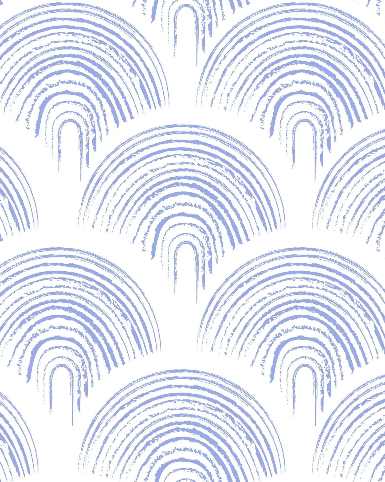 Pattern of blue arches on a white background