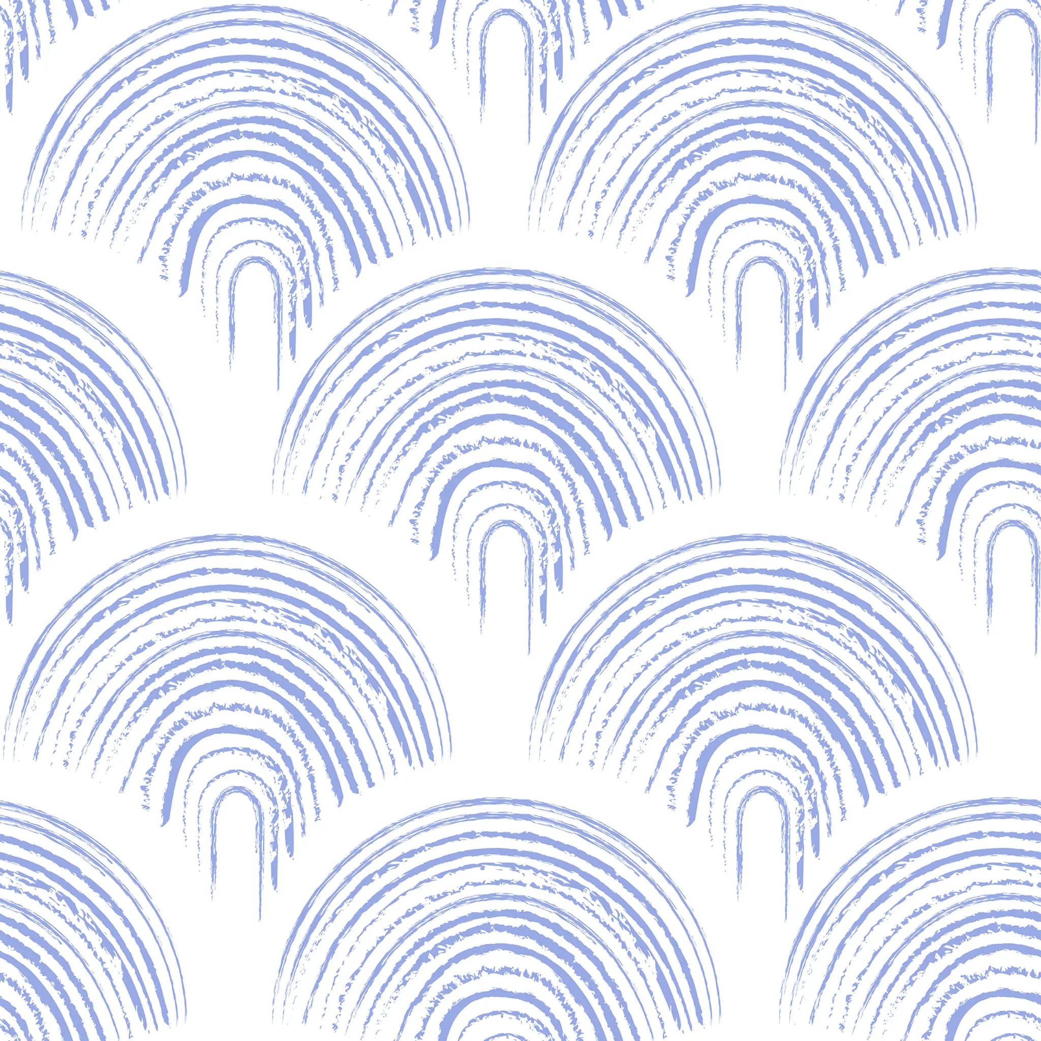 Pattern of blue arches on a white background