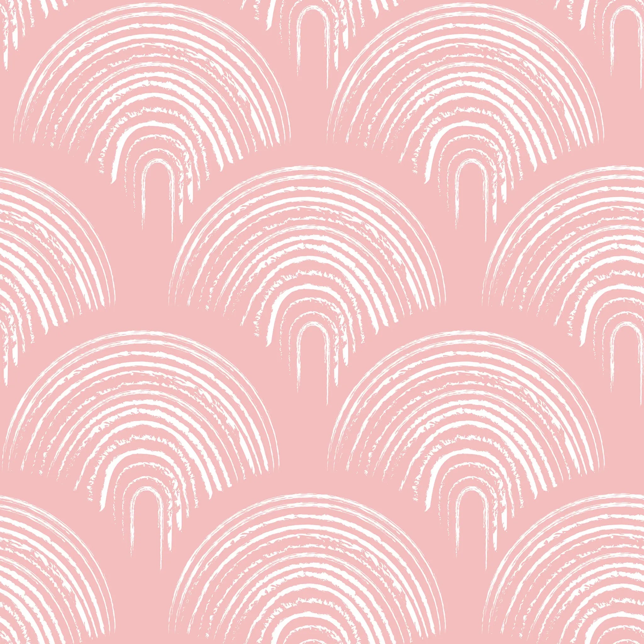 Pattern of white arches on a pink background