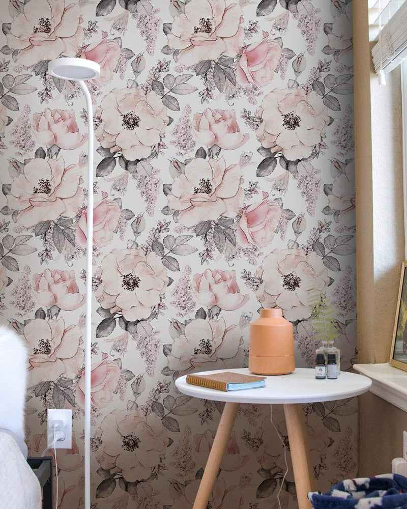 Vintage Rose Peel and Stick Wallpaper, Removable Wallpaper, Traditional Wallpaper | DeccoPrint