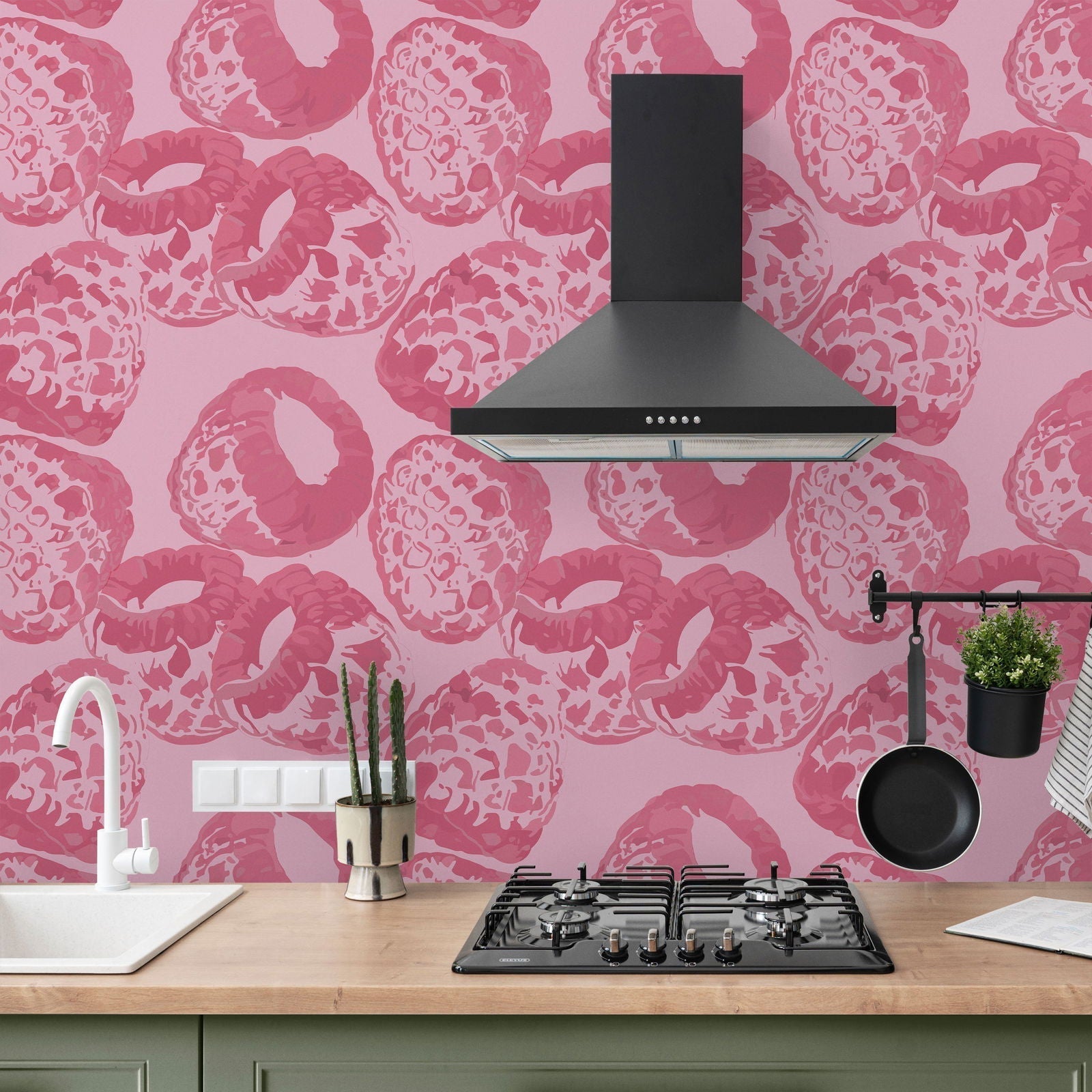 Raspberry Desert Peel and Stick Wallpaper, Removable Wallpaper, Traditional Wallpaper | DeccoPrint