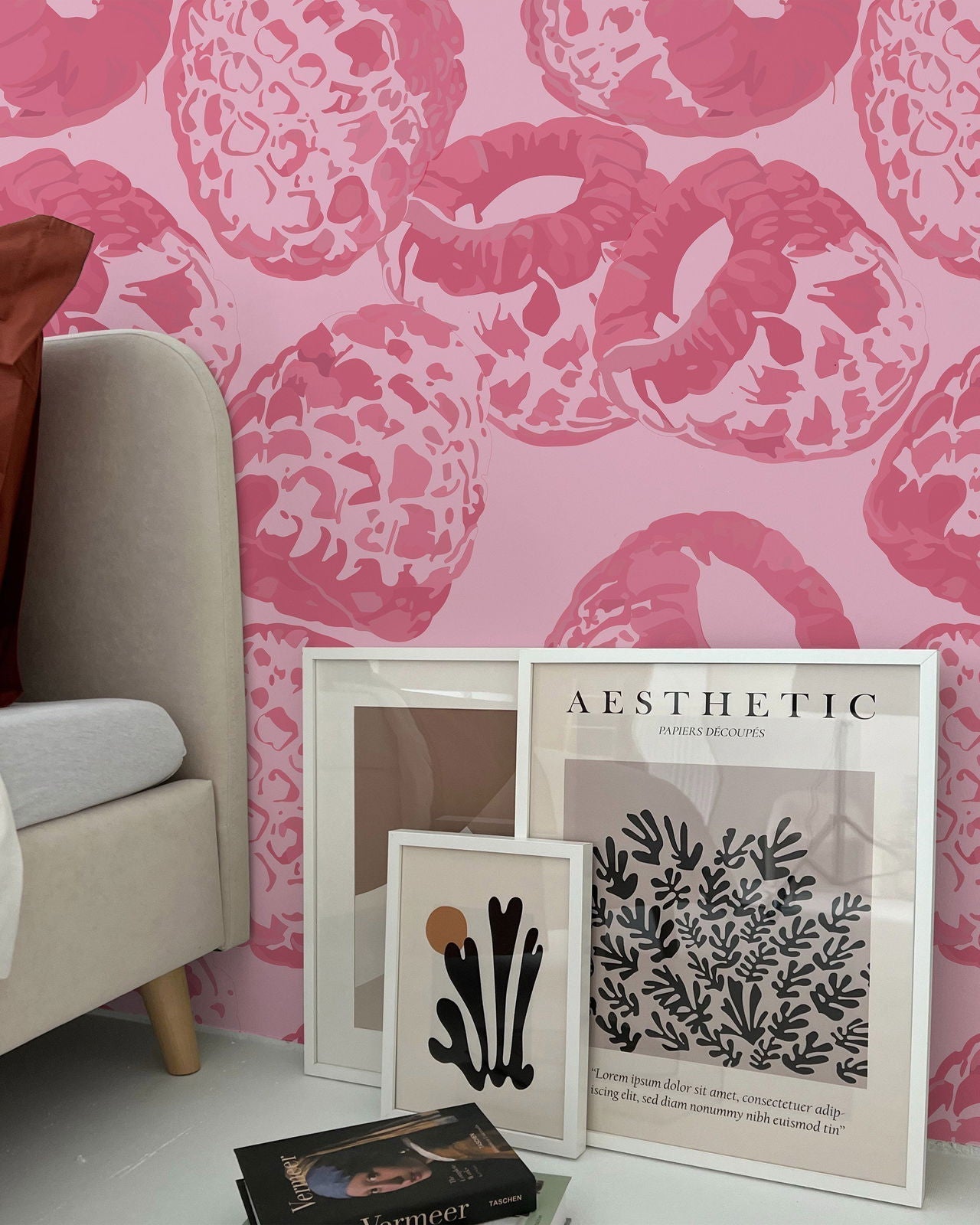 Raspberry Desert Peel and Stick Wallpaper, Removable Wallpaper, Traditional Wallpaper | DeccoPrint