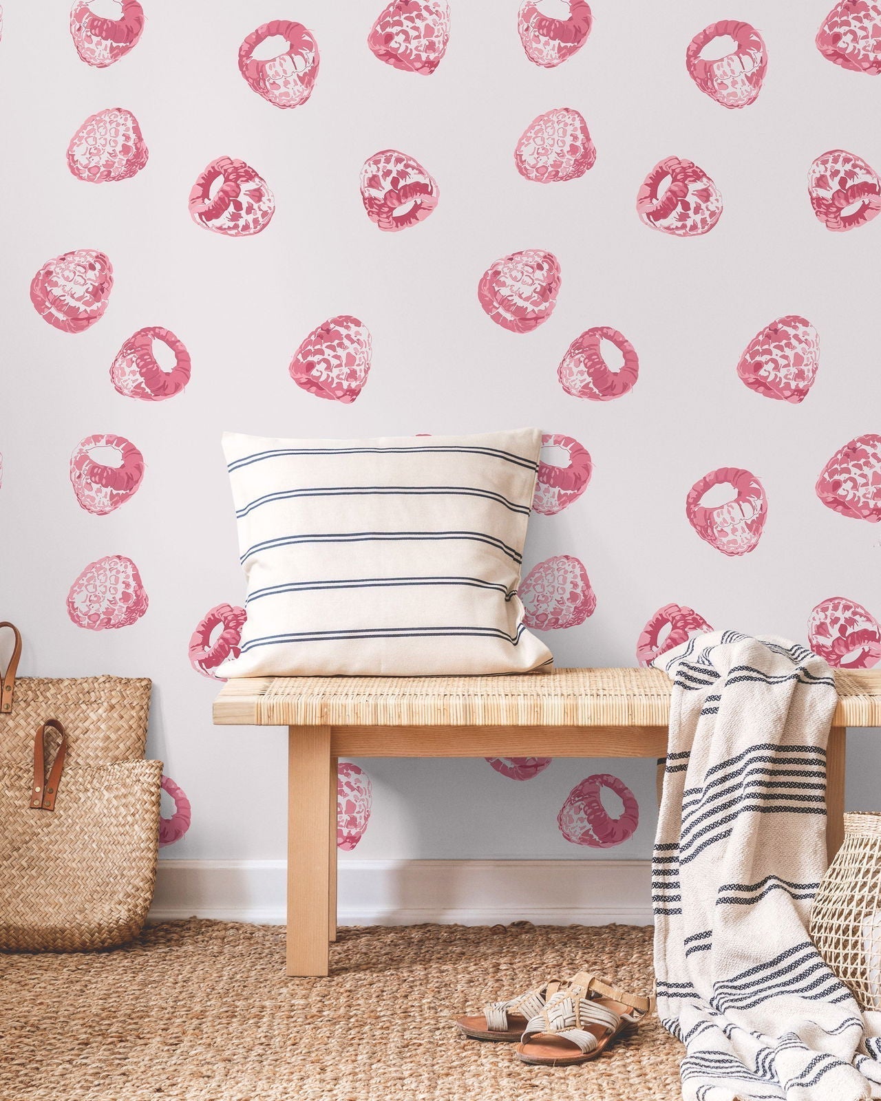 Raspberry Rain Peel and Stick Wallpaper, Removable Wallpaper, Traditional Wallpaper | DeccoPrint