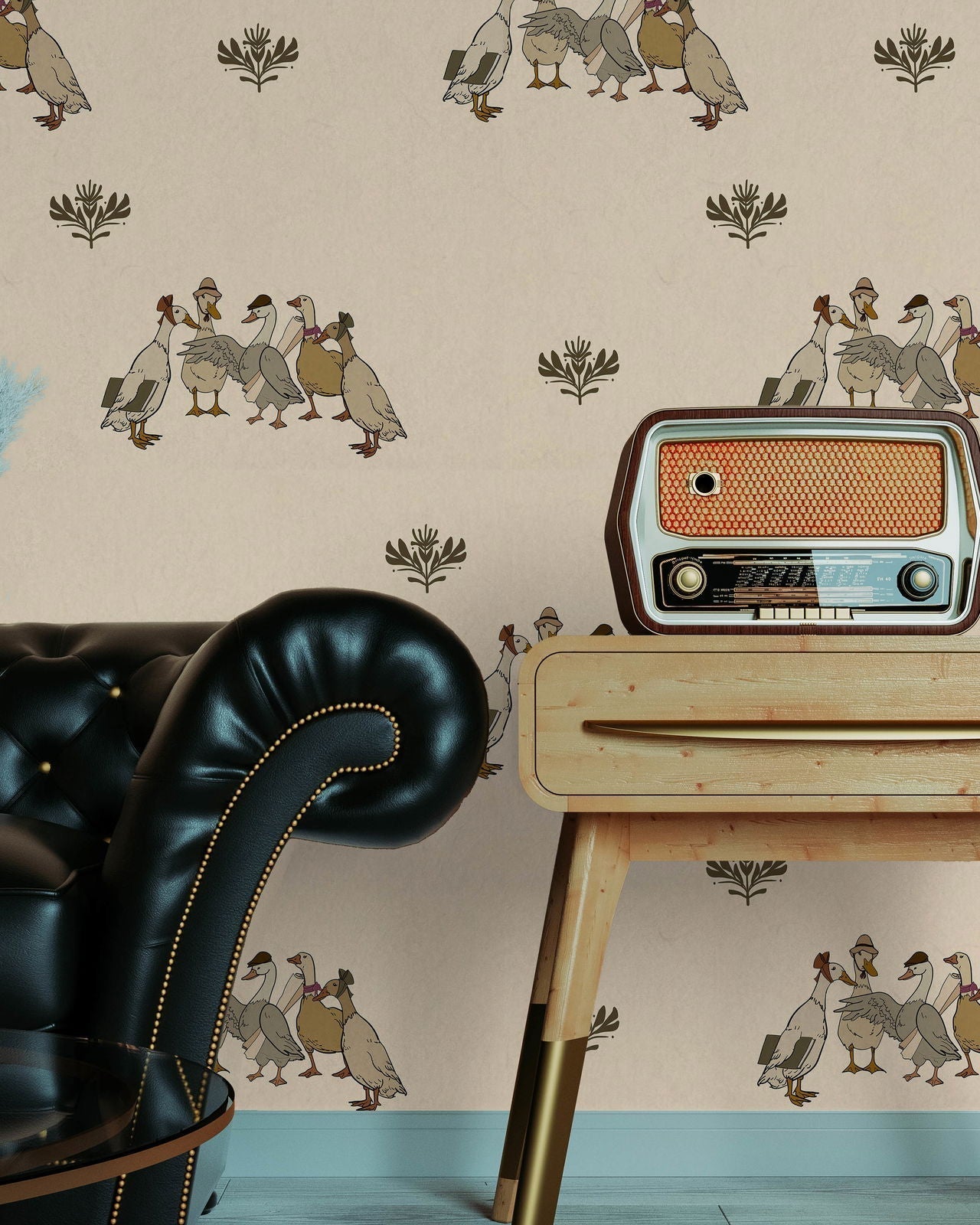 Retro Farm Peel and Stick Wallpaper, Removable Wallpaper, Traditional Wallpaper | DeccoPrint