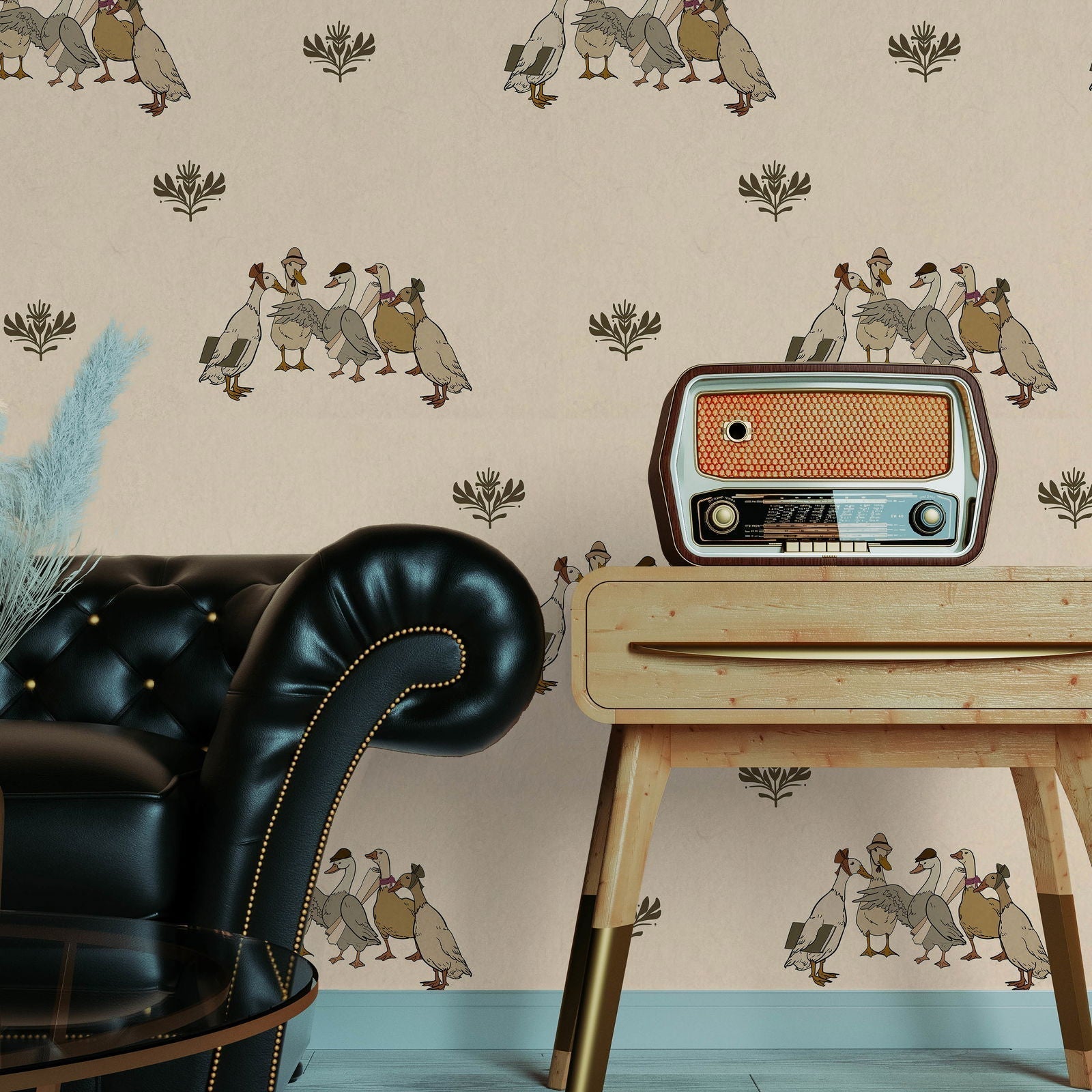 Retro Farm Peel and Stick Wallpaper, Removable Wallpaper, Traditional Wallpaper | DeccoPrint