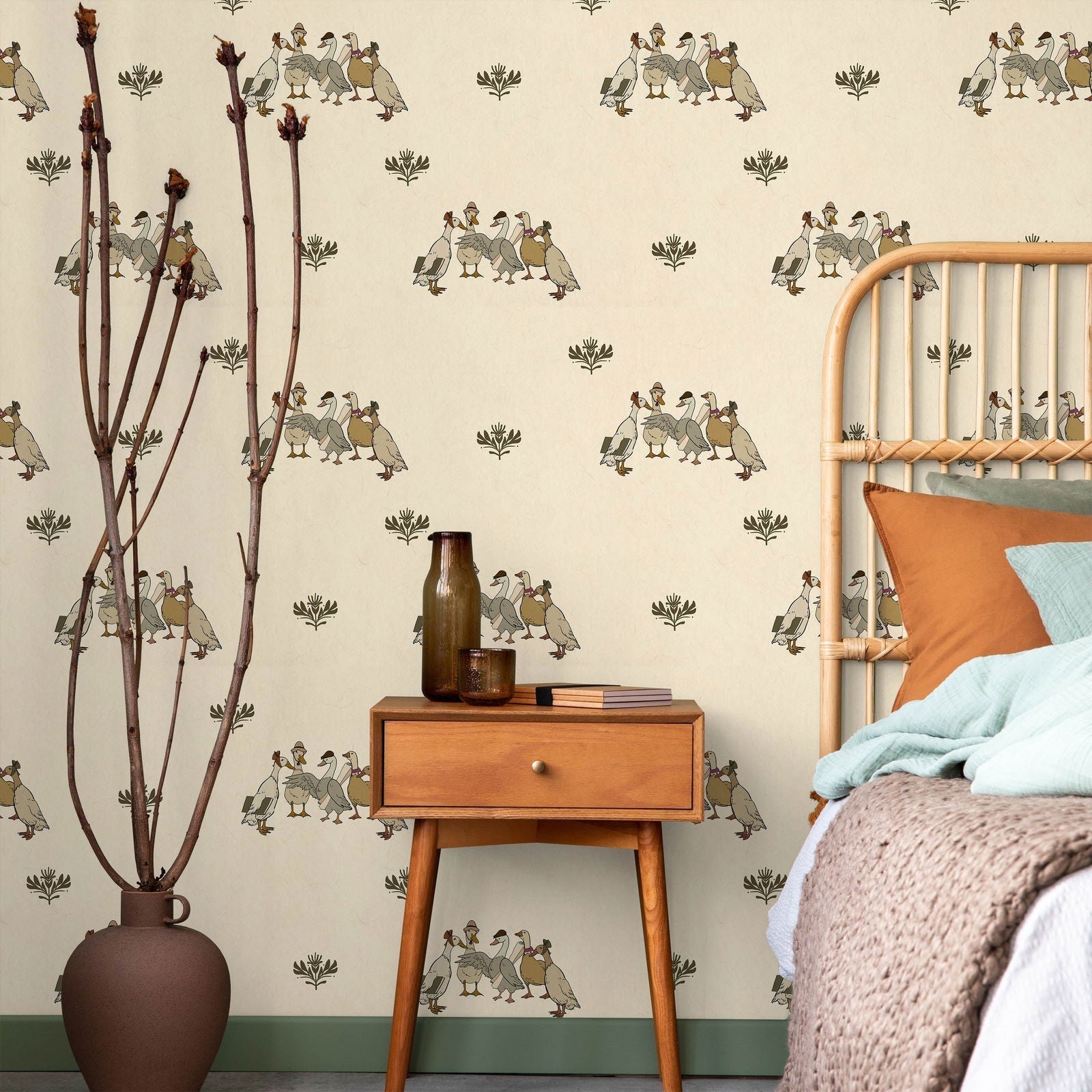 Retro Farm Peel and Stick Wallpaper, Removable Wallpaper, Traditional Wallpaper | DeccoPrint