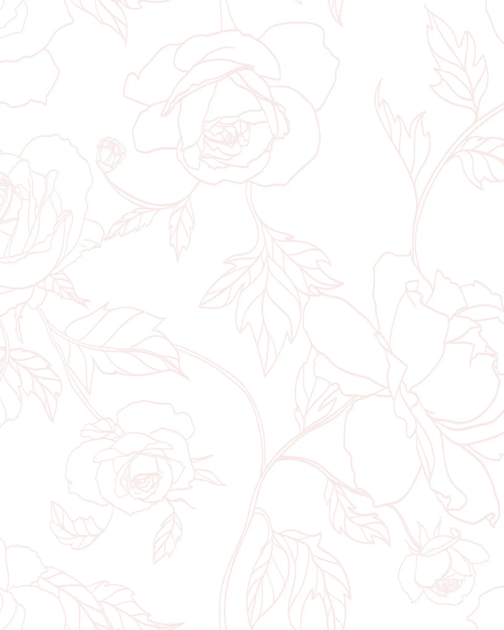 Light pink rose pattern on a white background