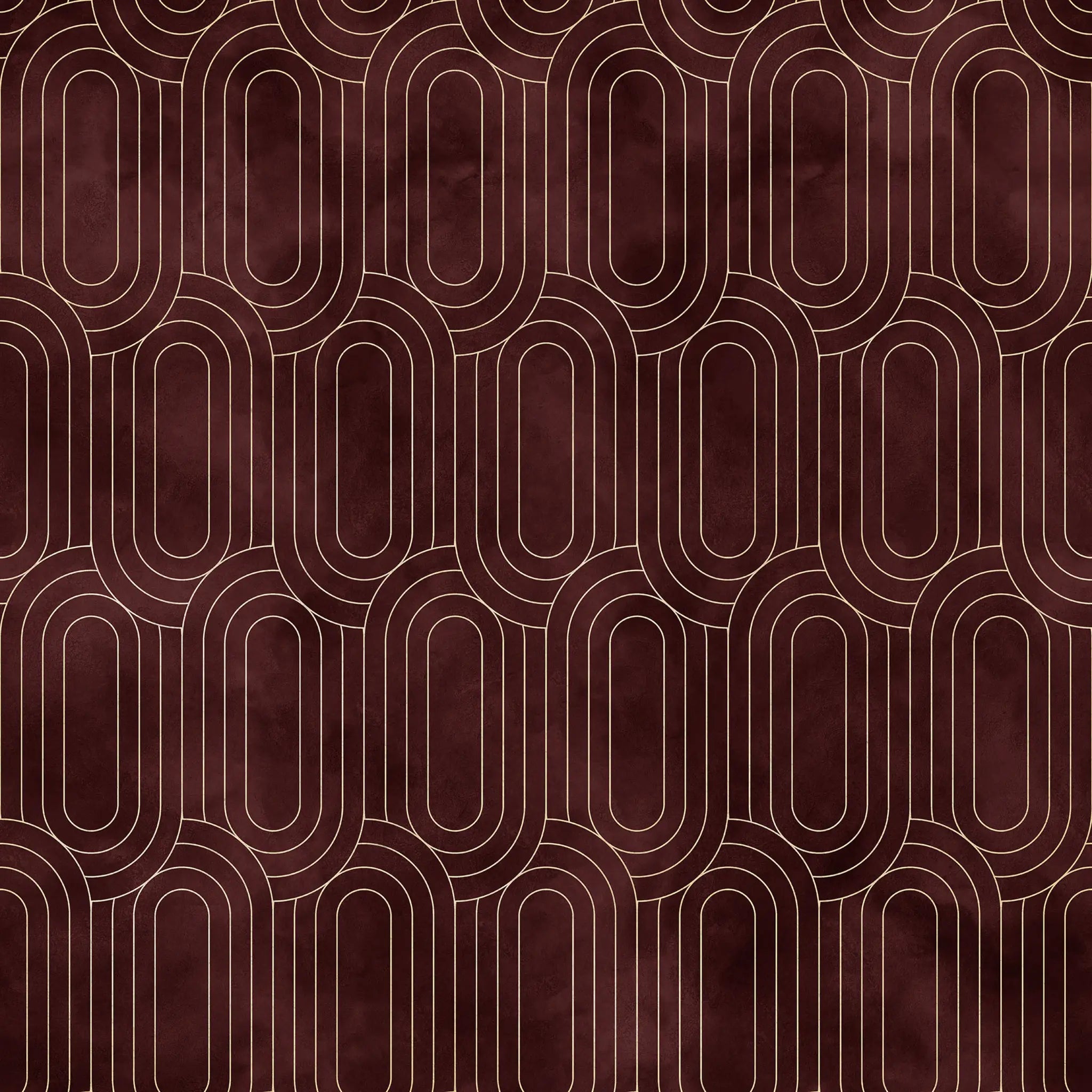 Patterned fabric with geometric design on a brown background