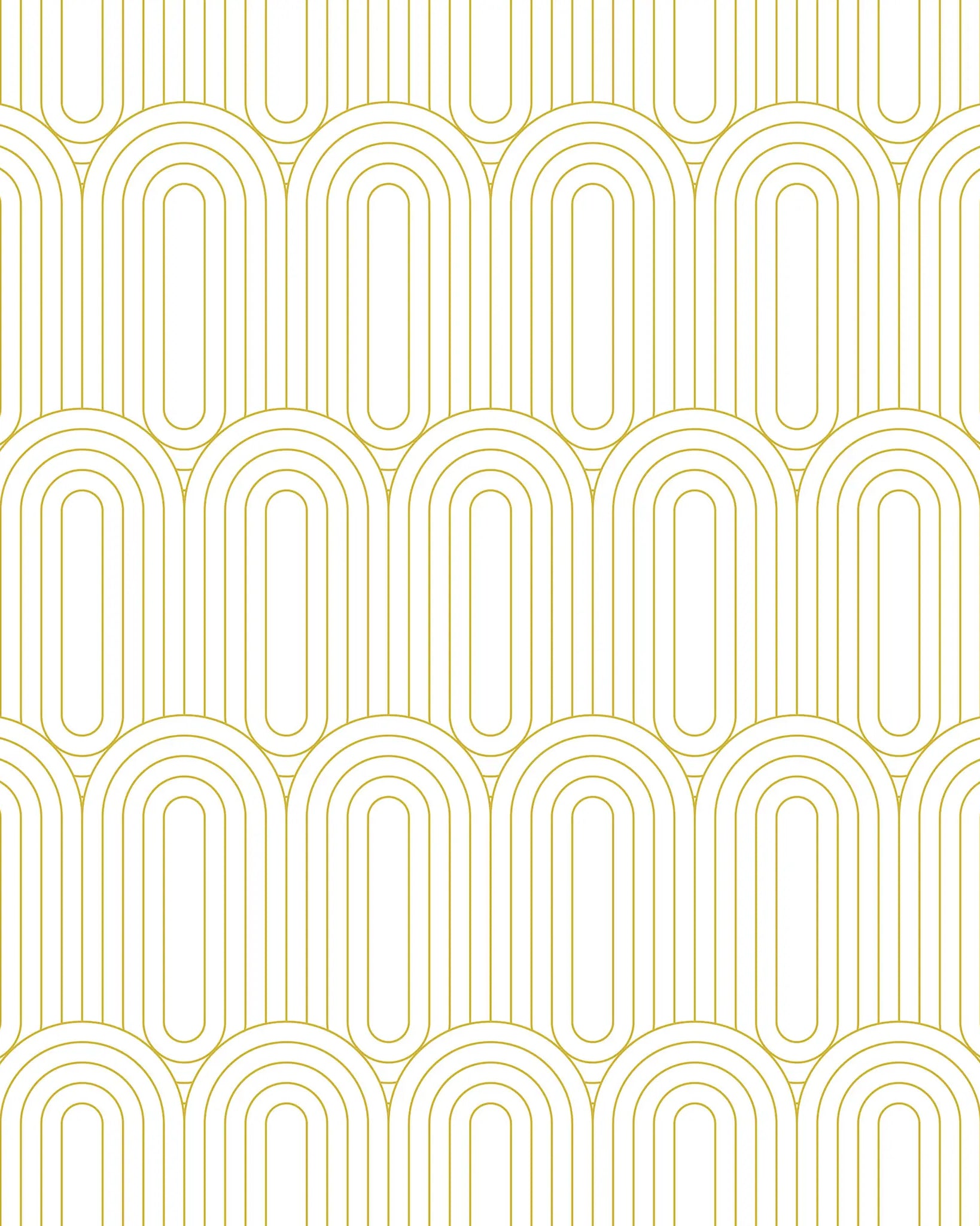 Geometric pattern with yellow interlocking arcs on a white background