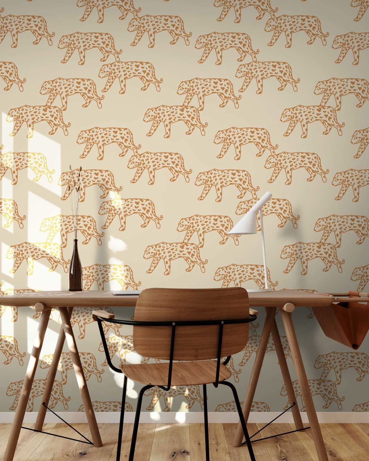 Royal Leopard Peel and Stick Wallpaper, Removable Wallpaper, Traditional Wallpaper | DeccoPrint