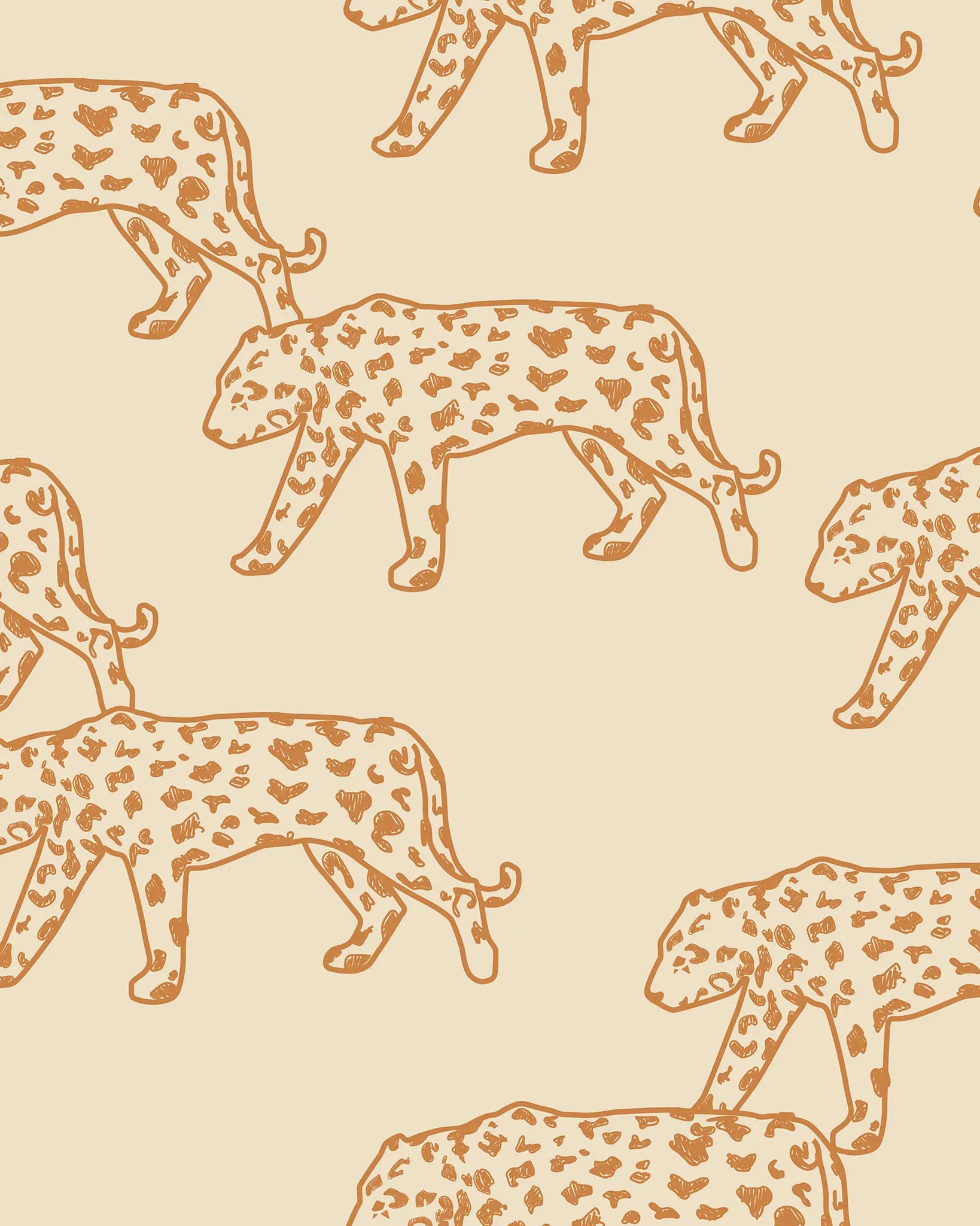 Pattern of leopards on a beige background