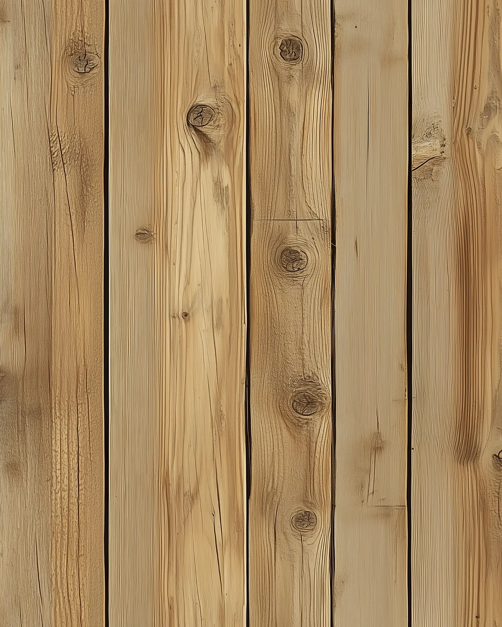 Pattern of vertical wooden planks with a natural finish