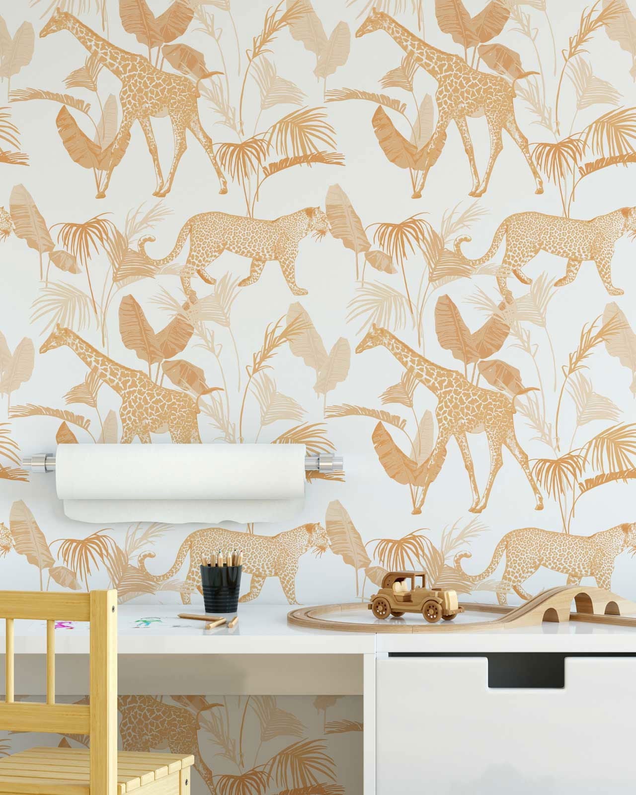 Safari Animals Peel and Stick Wallpaper, Removable Wallpaper, Traditional Wallpaper | DeccoPrint