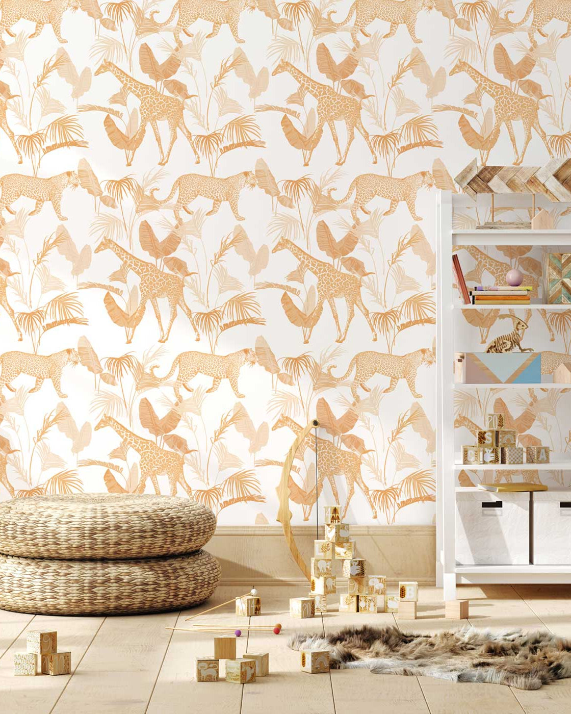 Safari Animals Peel and Stick Wallpaper, Removable Wallpaper, Traditional Wallpaper | DeccoPrint