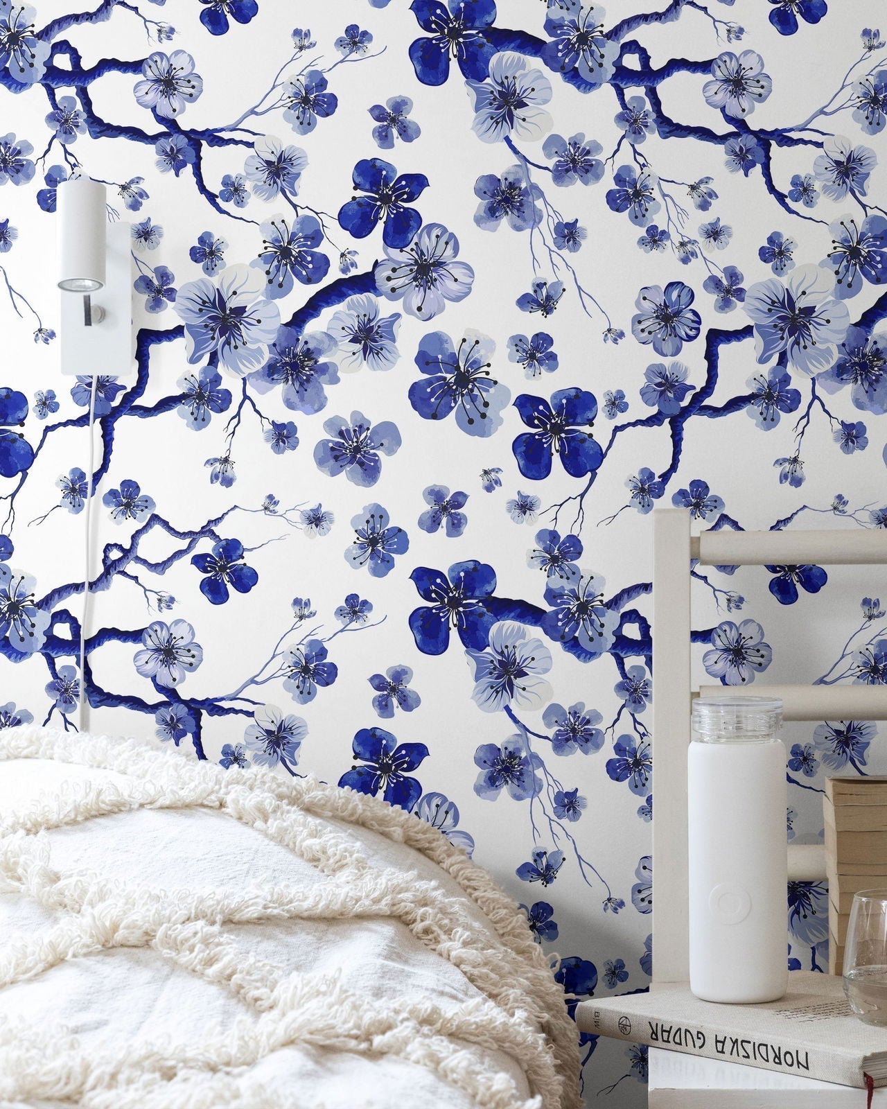 Sakura Branch Peel and Stick Wallpaper, Removable Wallpaper, Traditional Wallpaper | DeccoPrint