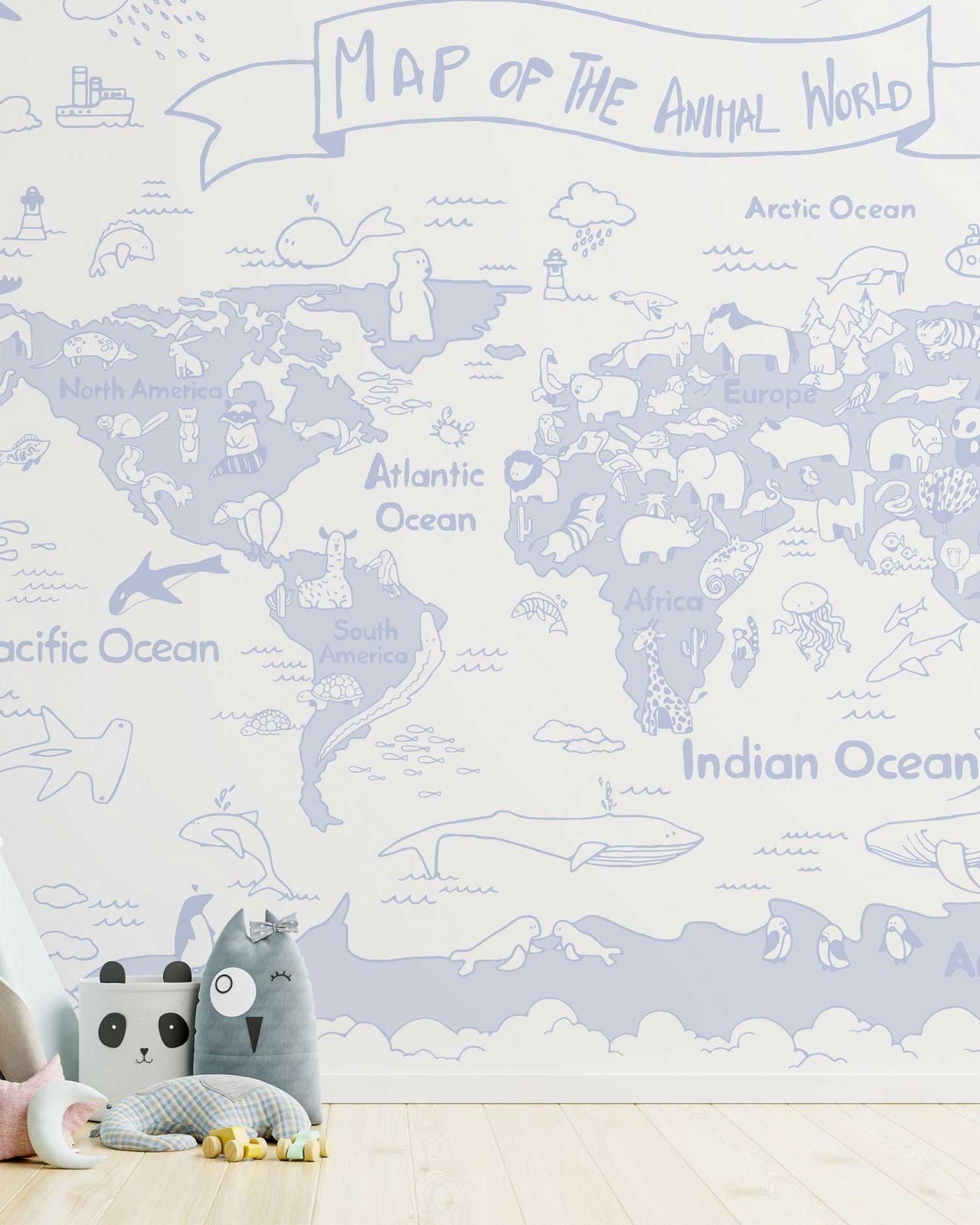 Sapphire Map Peel and Stick Wallpaper, Removable Wallpaper, Traditional Wallpaper | DeccoPrint