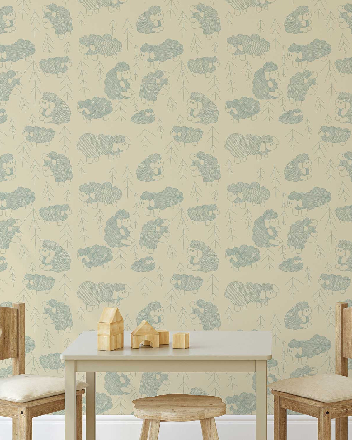Sheep in Motion Peel and Stick Wallpaper, Removable Wallpaper, Traditional Wallpaper | DeccoPrint