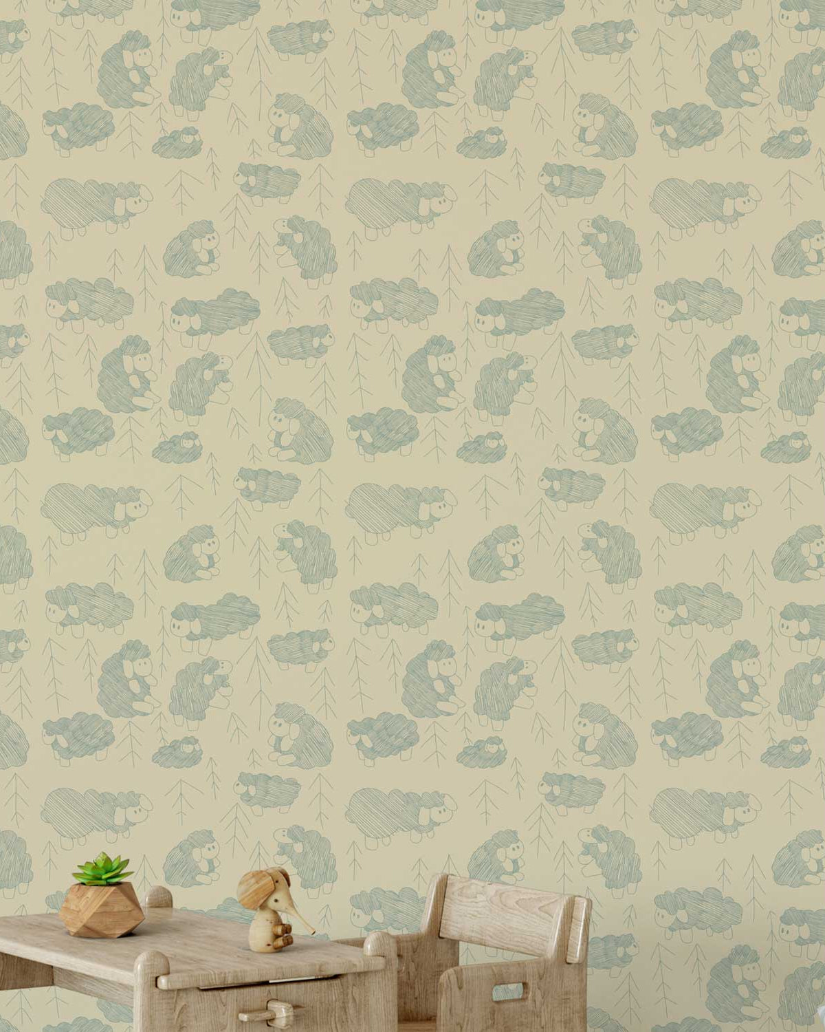 Sheep in Motion Peel and Stick Wallpaper, Removable Wallpaper, Traditional Wallpaper | DeccoPrint