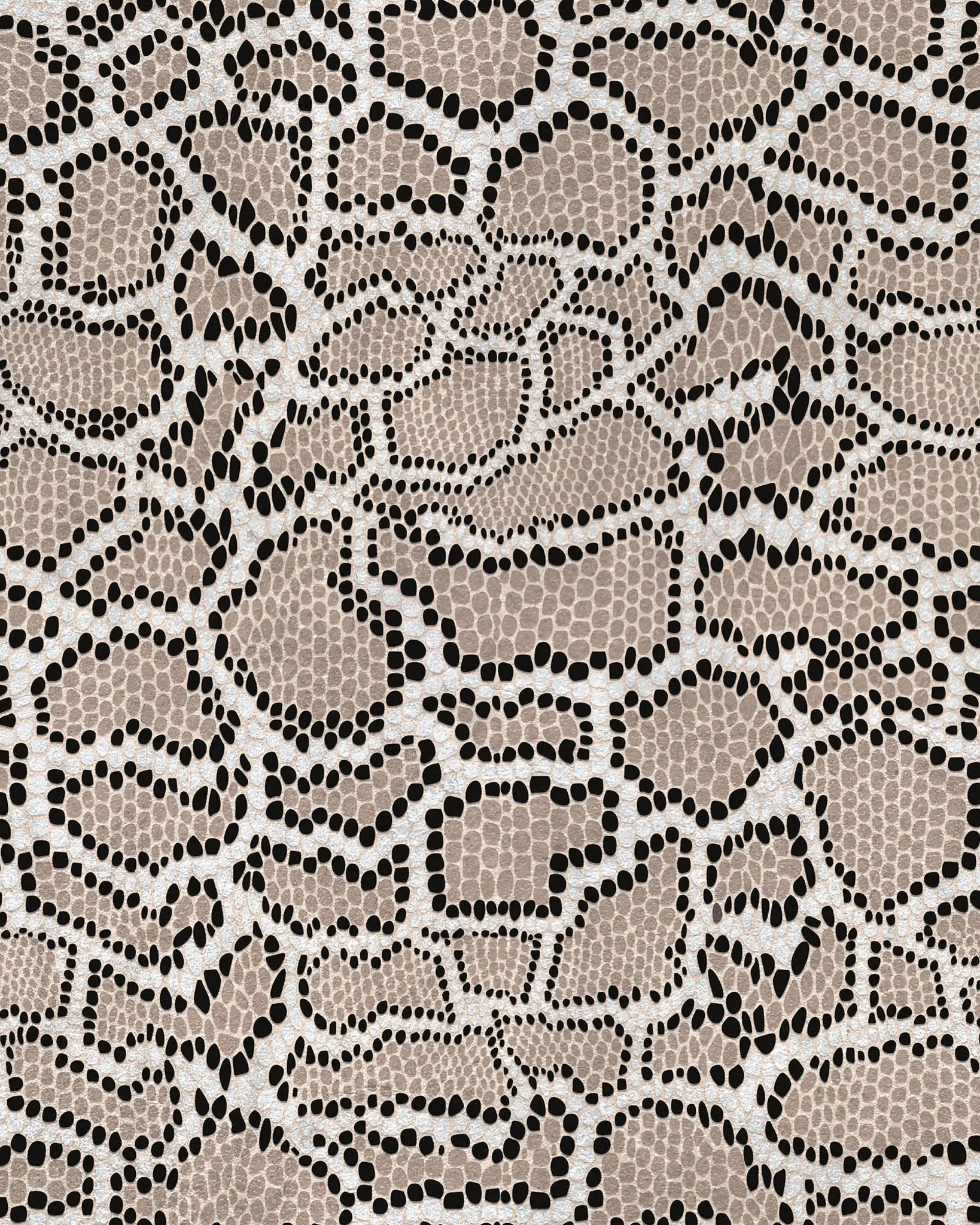 brown and black pattern of a snake skin-like design on a light background
