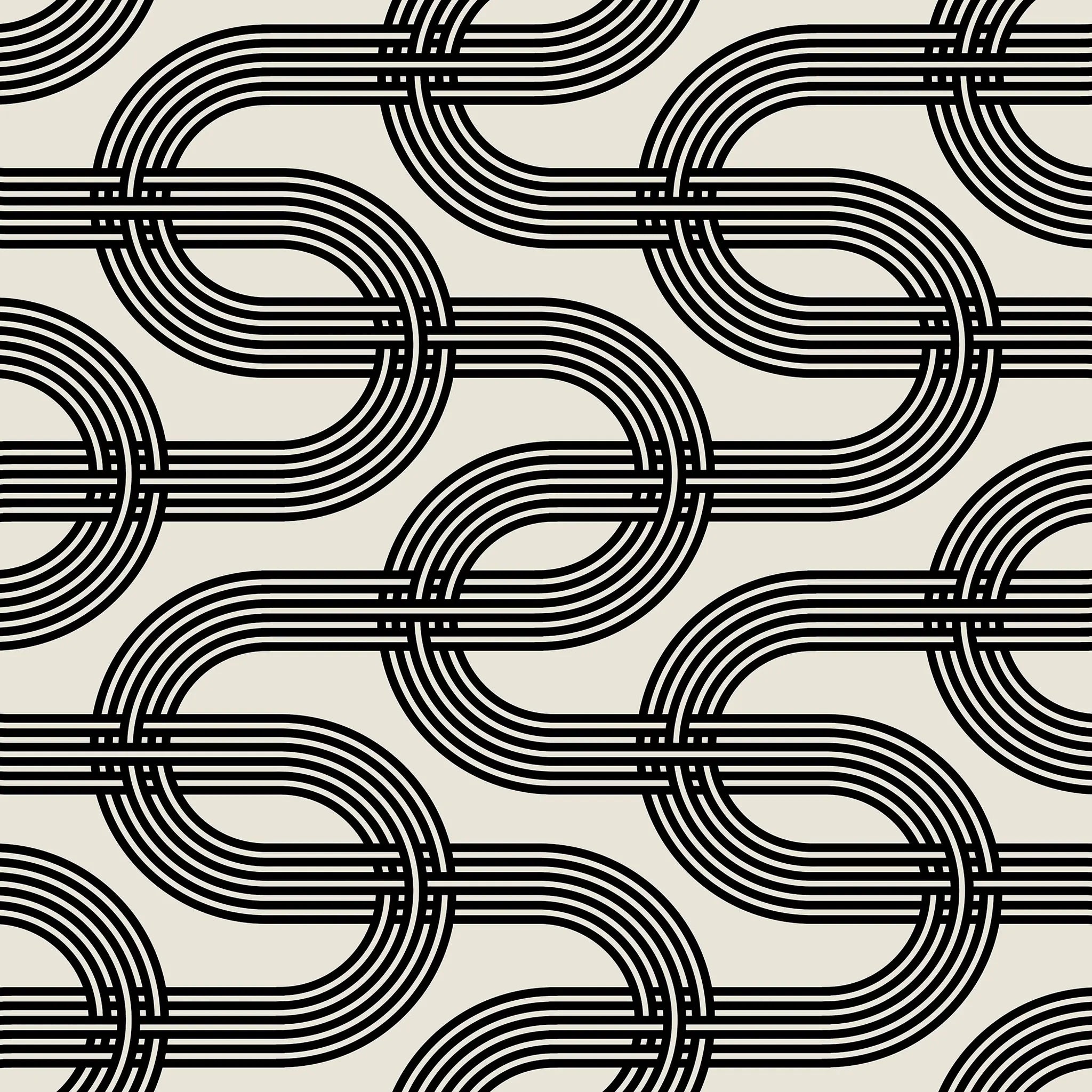 Black chain-link pattern on a beige background