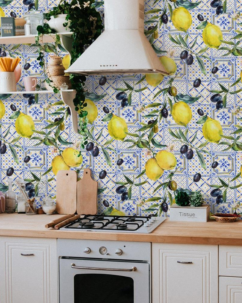 Summer Garden in Italy Peel and Stick Wallpaper, Removable Wallpaper, Traditional Wallpaper | DeccoPrint