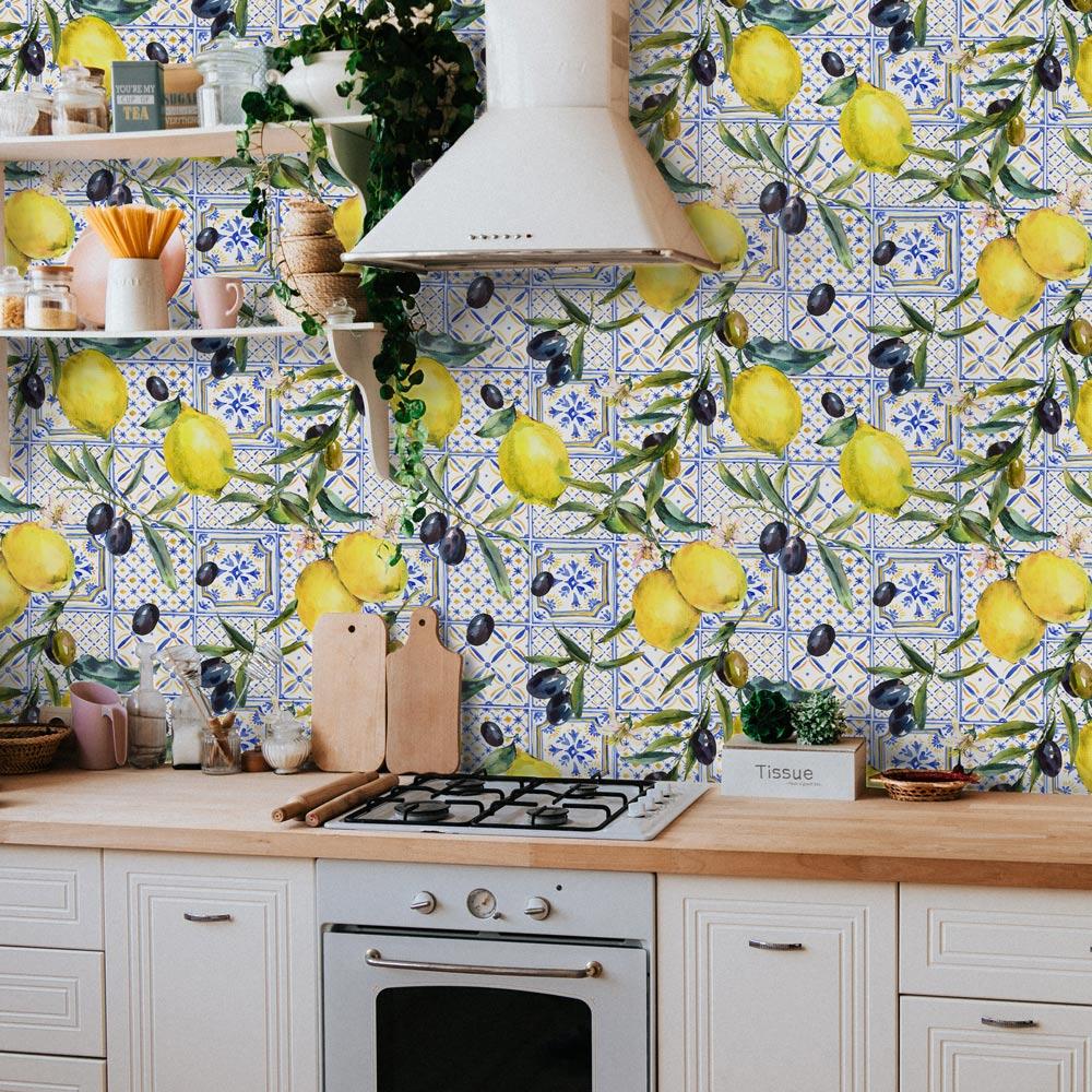 Summer Garden in Italy Peel and Stick Wallpaper, Removable Wallpaper, Traditional Wallpaper | DeccoPrint