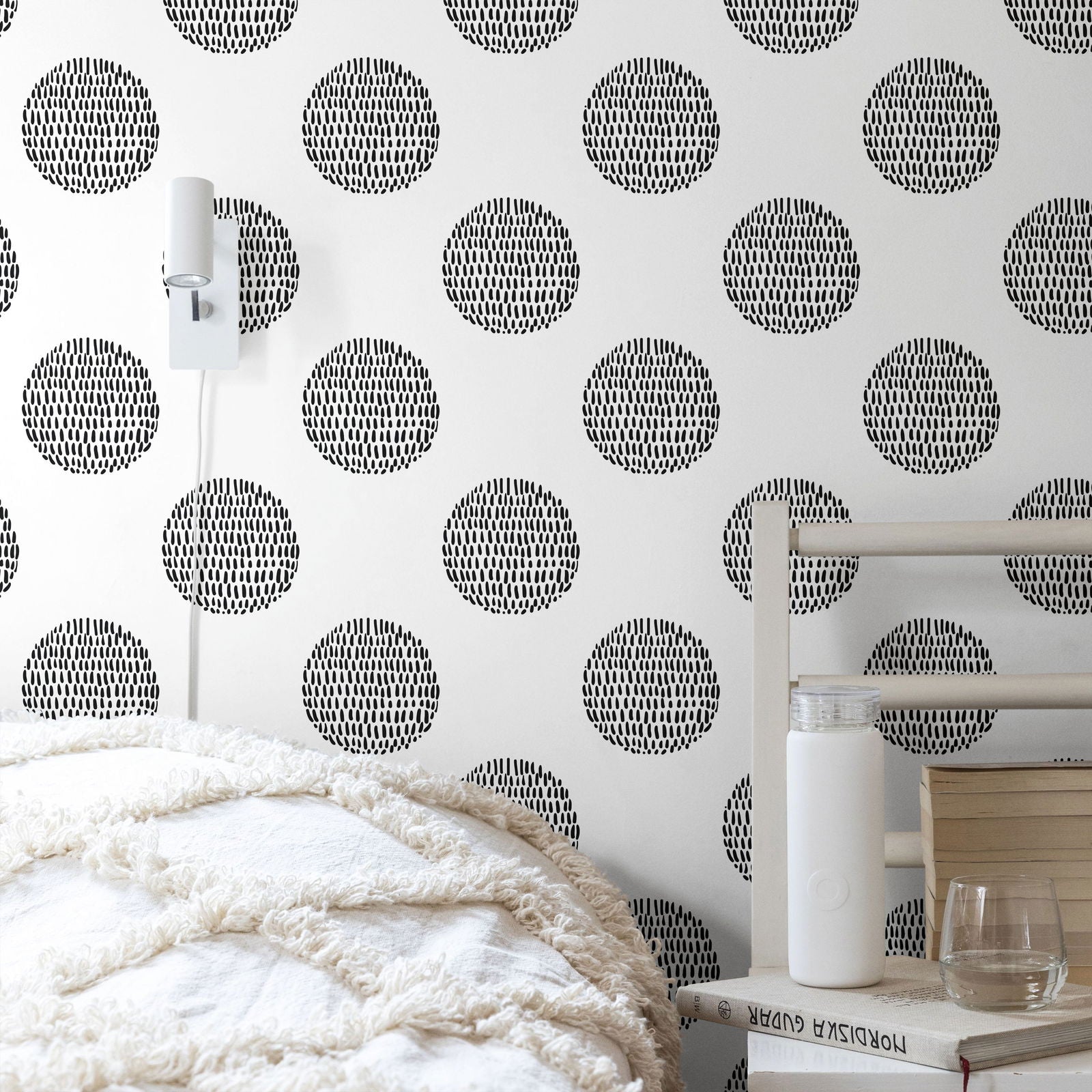 Circle Droplets Peel and Stick Wallpaper, Removable Wallpaper, Traditional Wallpaper | DeccoPrint