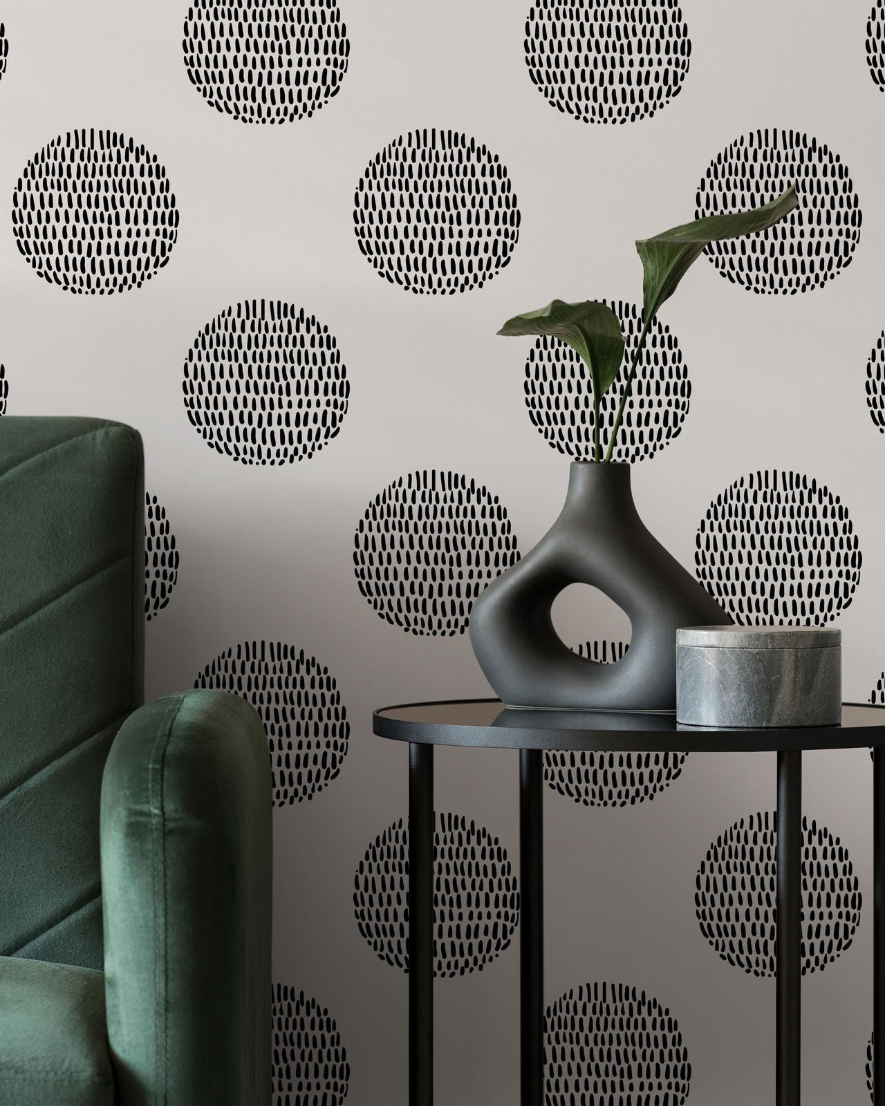Circle Droplets Peel and Stick Wallpaper, Removable Wallpaper, Traditional Wallpaper | DeccoPrint